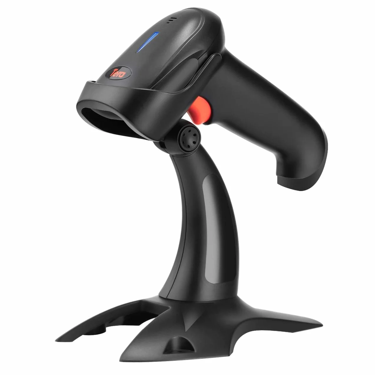 Tera Skaner kodów kreskowych bezprzewodowy: 2D 1D 3 w 1 bezprzewodowy skaner kodów kreskowych 2,4 GHz USB przewodowy skaner kodów kreskowych z akumulatorem 2000 mAh, kabel 2 m, super stabilny stojak