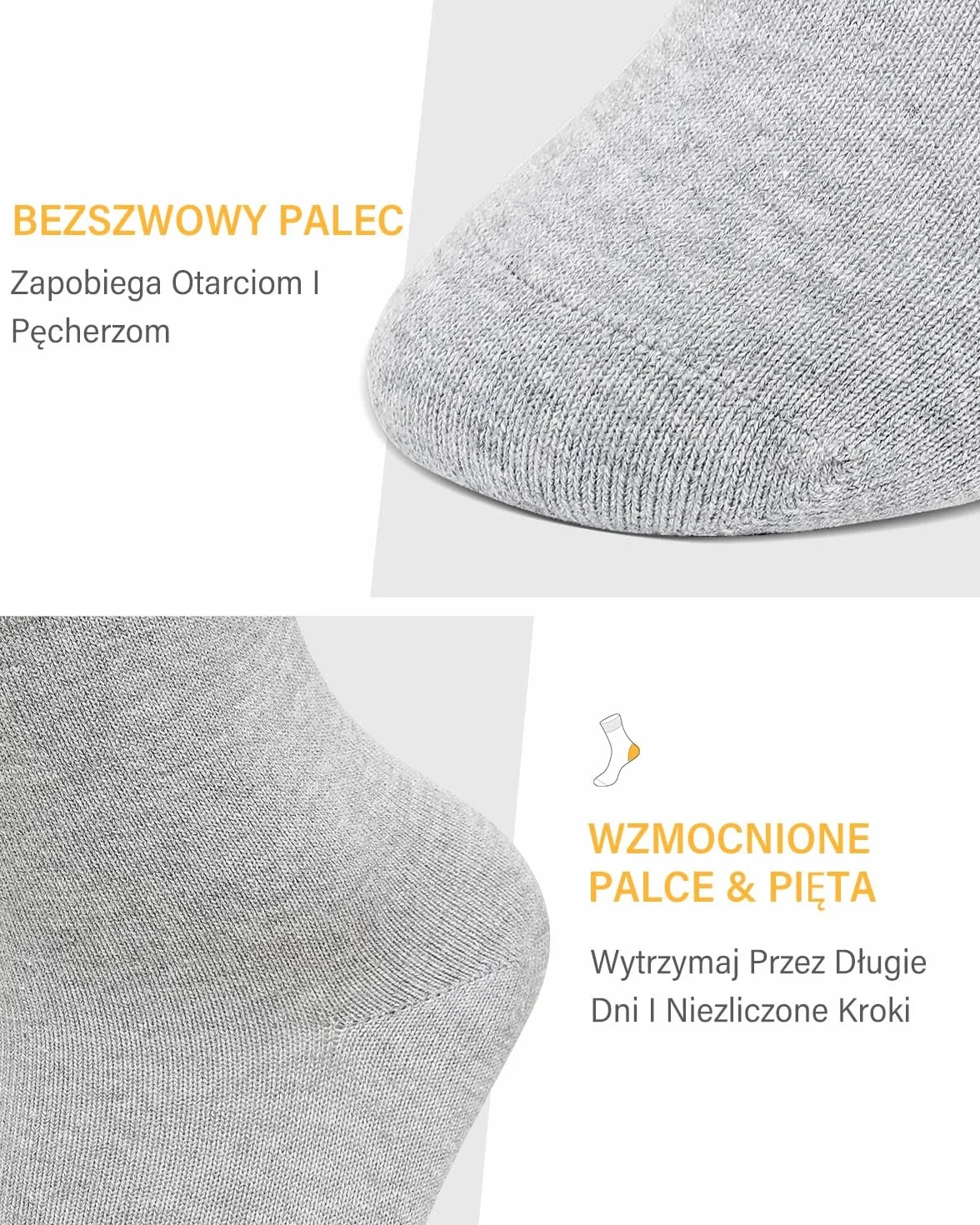 Skarpety Męskie bez ściągacza: Skarpety dla Diabetyków z Bawełny z Komfortowym Obrzeżem i Bez Szwów – Zdrowotne Skarpety dla Diabetyków z Obrzękami, do Pracy, Biura i Codziennego Użytku
