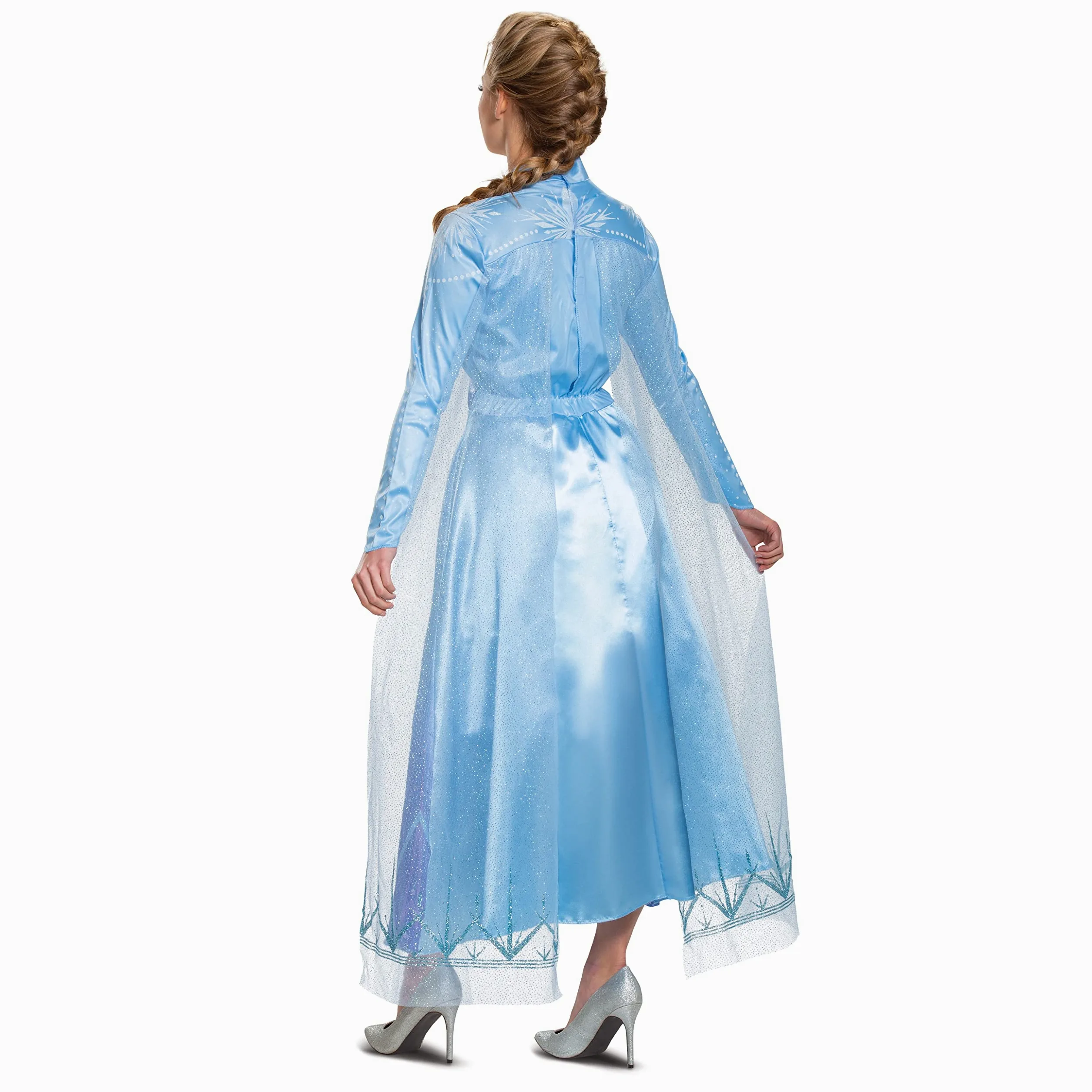 Disguise Damski kostium Disney Elsa Frozen 2 Deluxe dla dorosłych, niebieski, mały