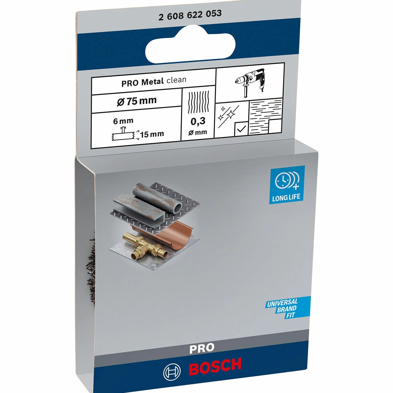 Bosch Professional Szczotka tarczowa z drutu falistego 75 × 0,3 mm stalowa 75 mm, 0,3 mm, 16 mm