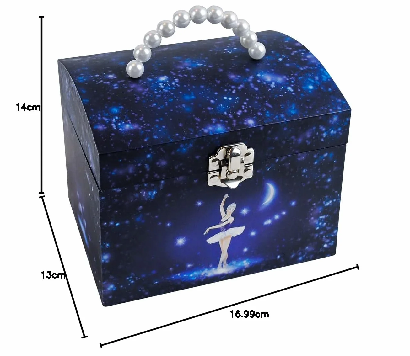 TROUSSELIER - Duże pudełko na biżuterię z muzyką - Star Tancerka - Vanity Case - Granatowy kolor