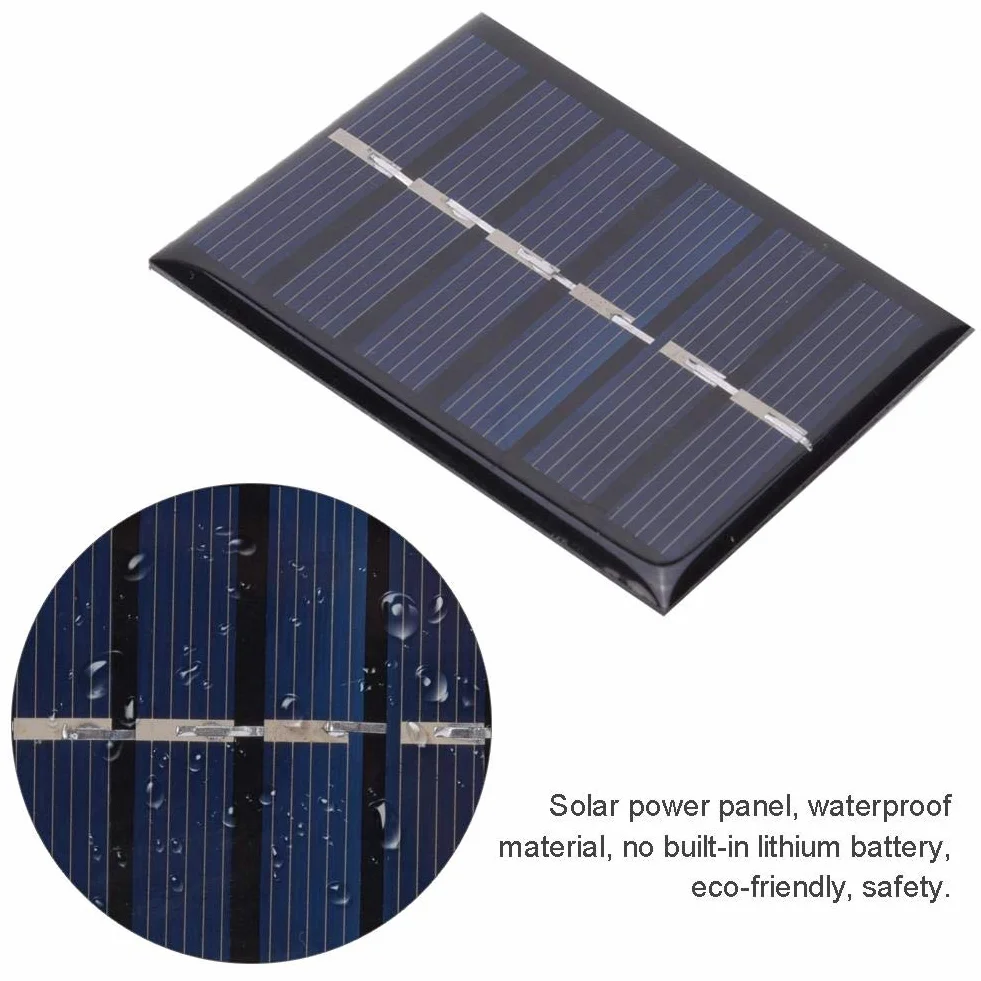 Keenso 4 szt. 3 V, 0,3 W, polikrystaliczny krzem, panel słoneczny, wodoszczelny, "zrób to sam", bezpieczna ładowarka solarna z kablem 65 x 48 mm