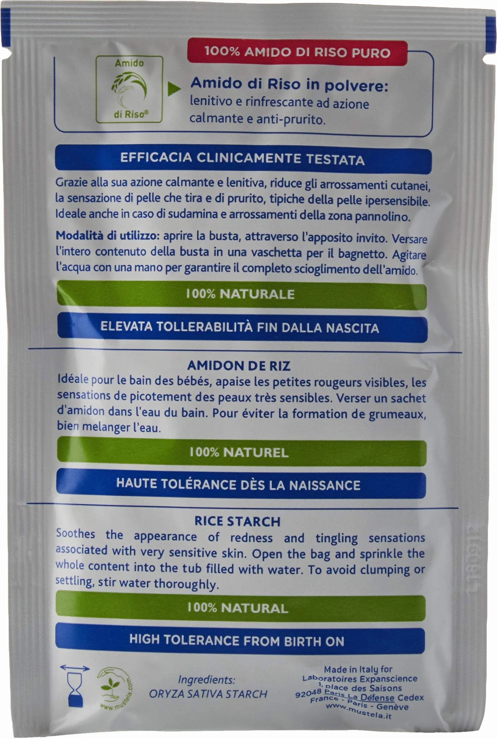 Amido Di Riso Mustela Lenitivo e Rinfrescante 6 pz