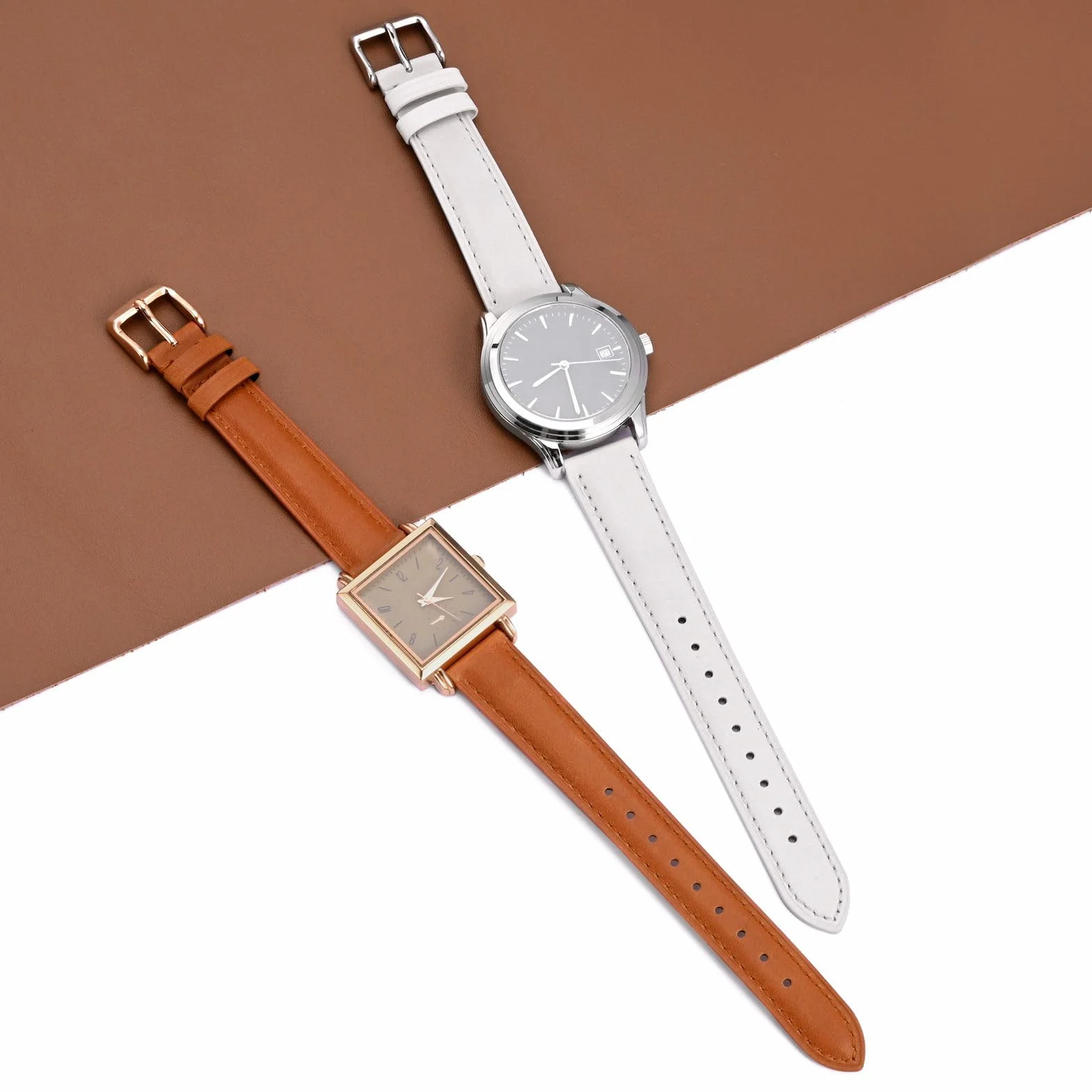 BISONSTRAP Elegancki skórzany pasek do zegarka z systemem szybkiego zapinania, dla kobiet i mężczyzn, dopasowany do uchwytów zegarków o szerokości 12 mm, 14 mm, 15 mm, 16 mm, 17 mm, 18 mm i 20 mm
