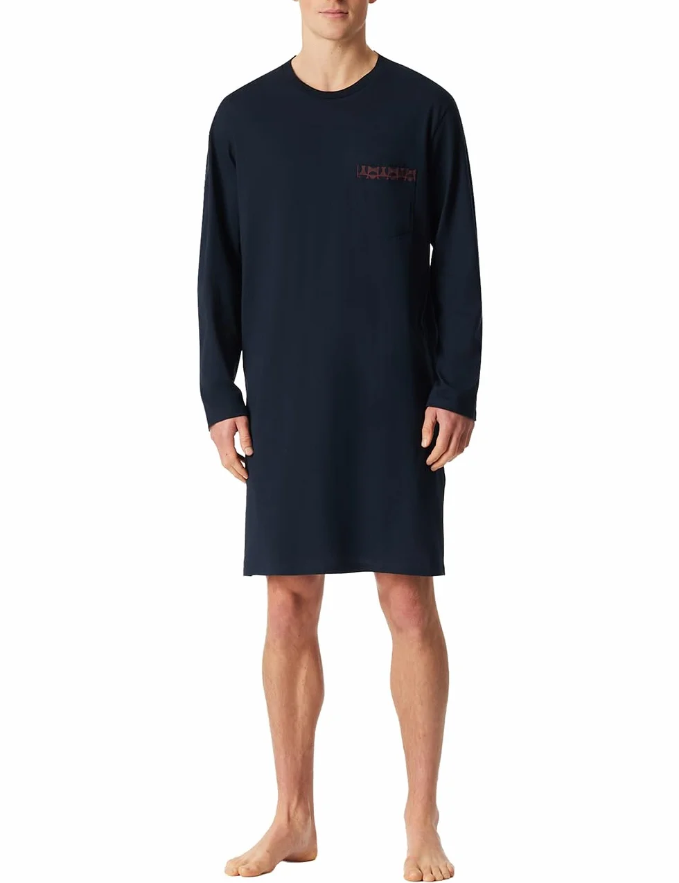 Schiesser Koszulka nocna Mężczyźni Schiesser Herren Nachthemd Lang - Bigshirt - Sleepshirt - Organic Cotton - Comfort Nightwear