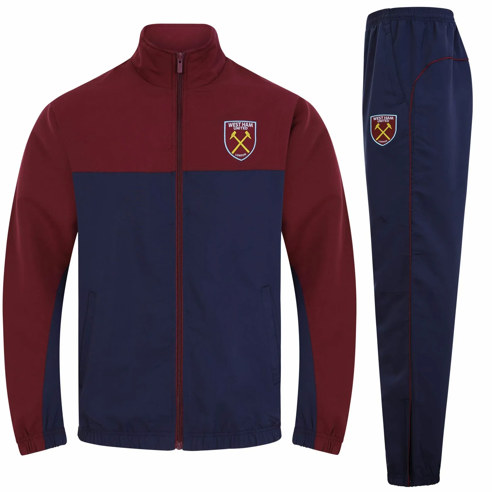 West Ham United F.C. - Komplet dresowy męski - kurtka i spodnie - na prezent - oficjalne gadżety i akcesoria piłkarskie