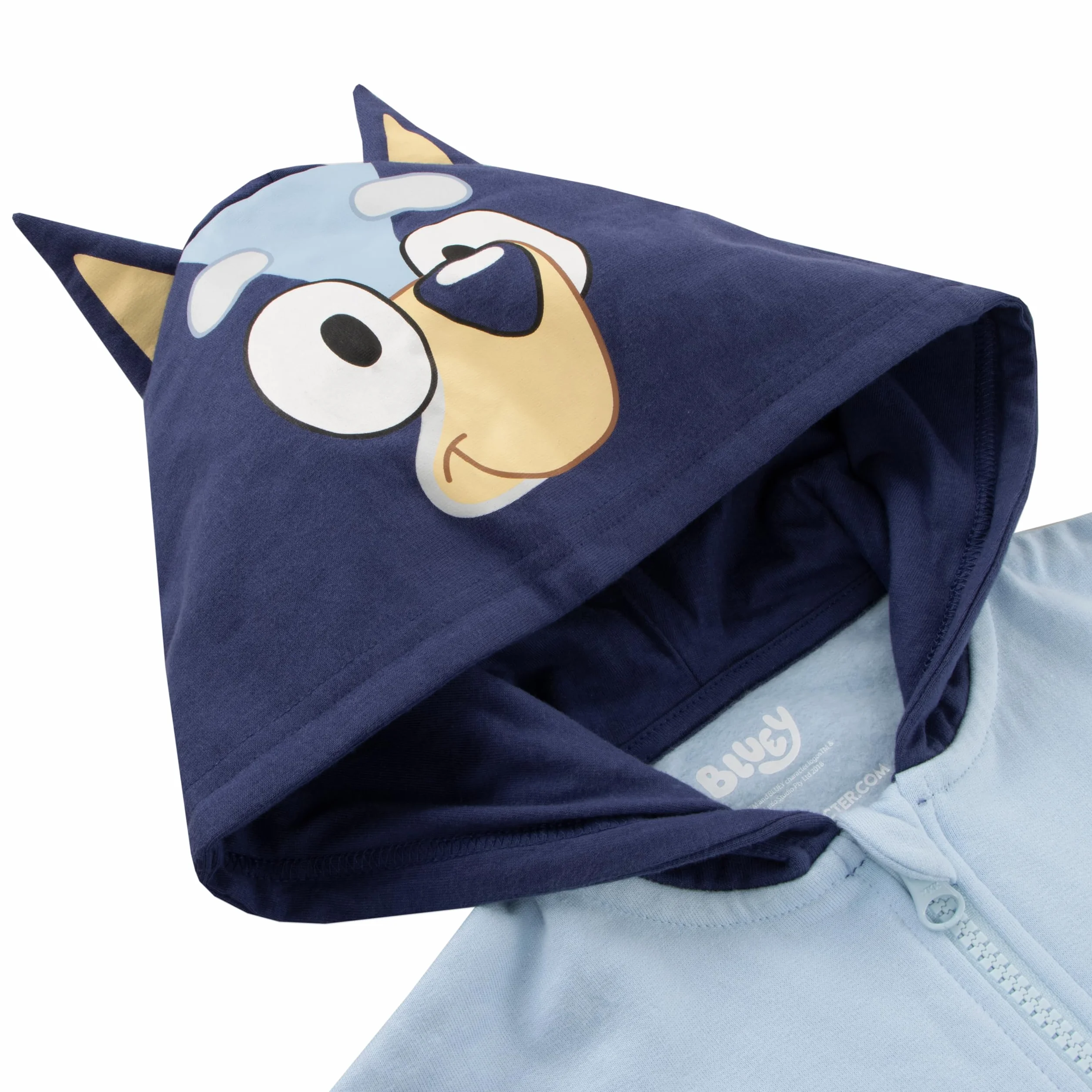 Bluey Niebieska Z Kapturem Z Uszami 3D | Bluza Z Kapturem | Kostiumowa Bluza Z Kapturem Dla Chłopców | Oficjalny Towar