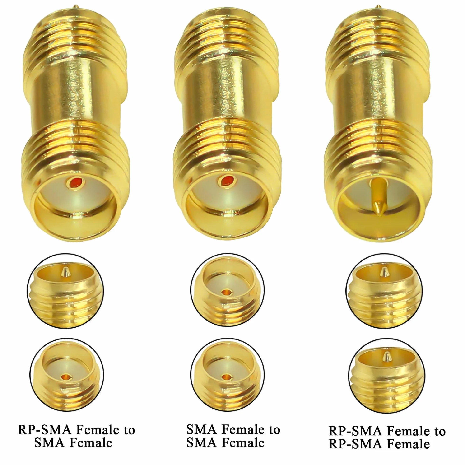 TUOLNK SMA Koppler Barrel Adapter RP SMA Buchse RF Connector Kit Converter dla Antennenradio 3-pak