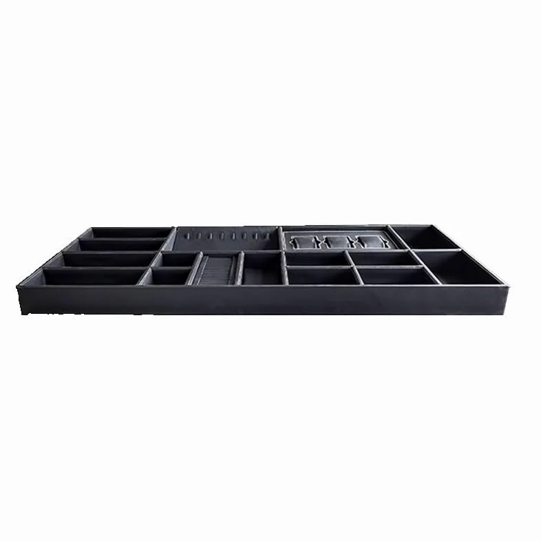 Organizer na biżuterię z przegródkami do szuflad szare wkładki do przechowywania biżuterii na naszyjniki, pierścionki i bransoletki - 70 x 36,2 x 5,5 cm gablota