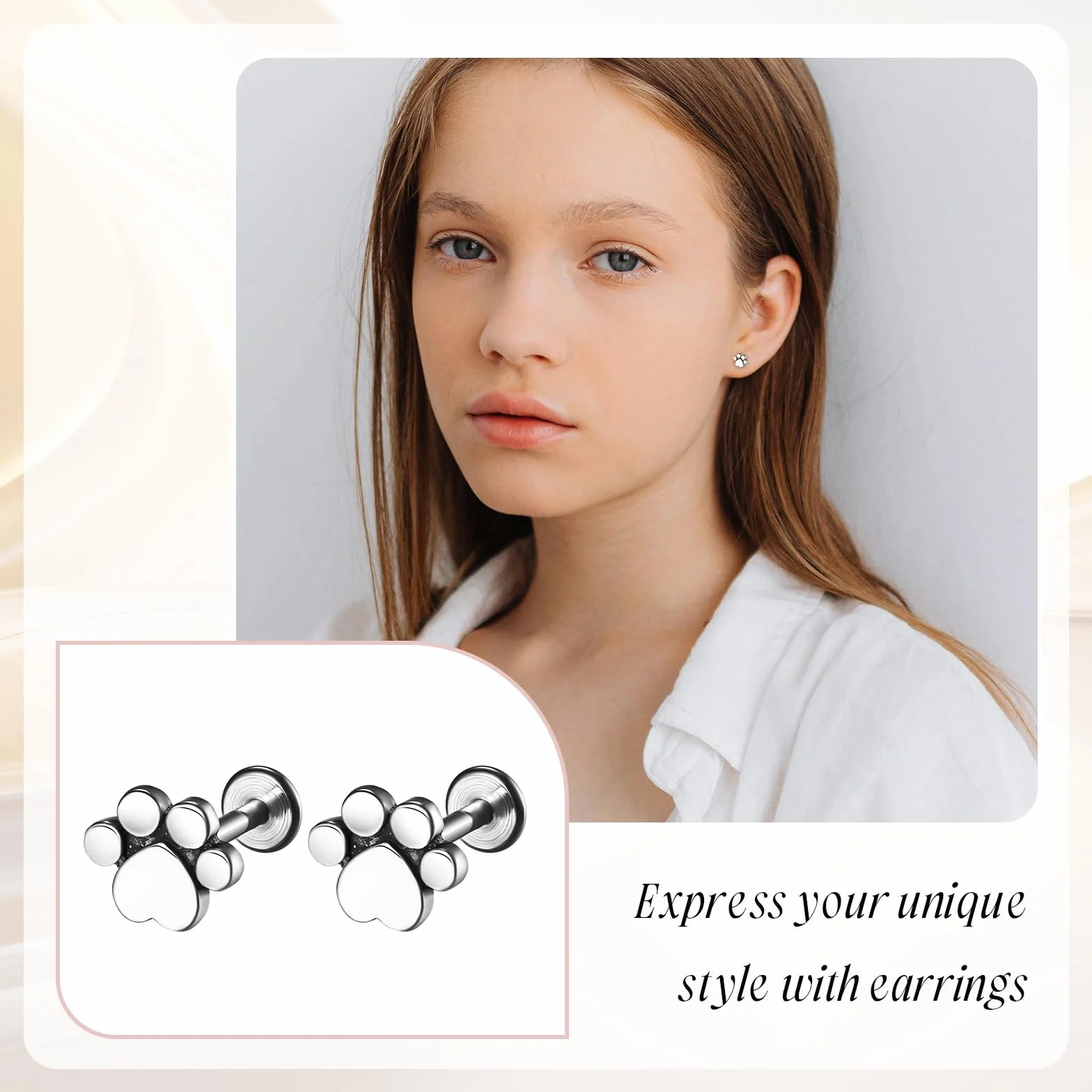 Helix piercing do chrząstki ze stali chirurgicznej tragus kolczyk barbell conch labret srebrny damski