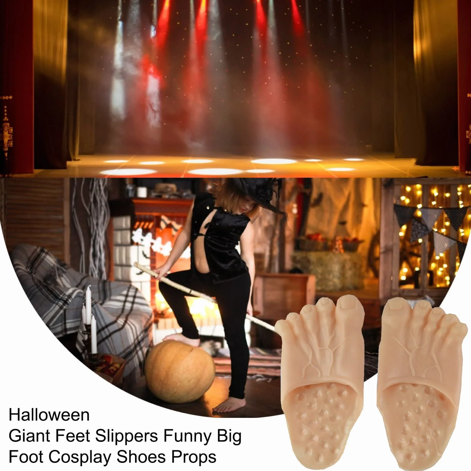 Lambo Ogromne pantofle na stopy, uniseks, dla dorosłych, Hobbit, kapcie na Halloween, olbrzymi stopy, zabawne buty do cosplay, rekwizyt do zabawnego kostiumu