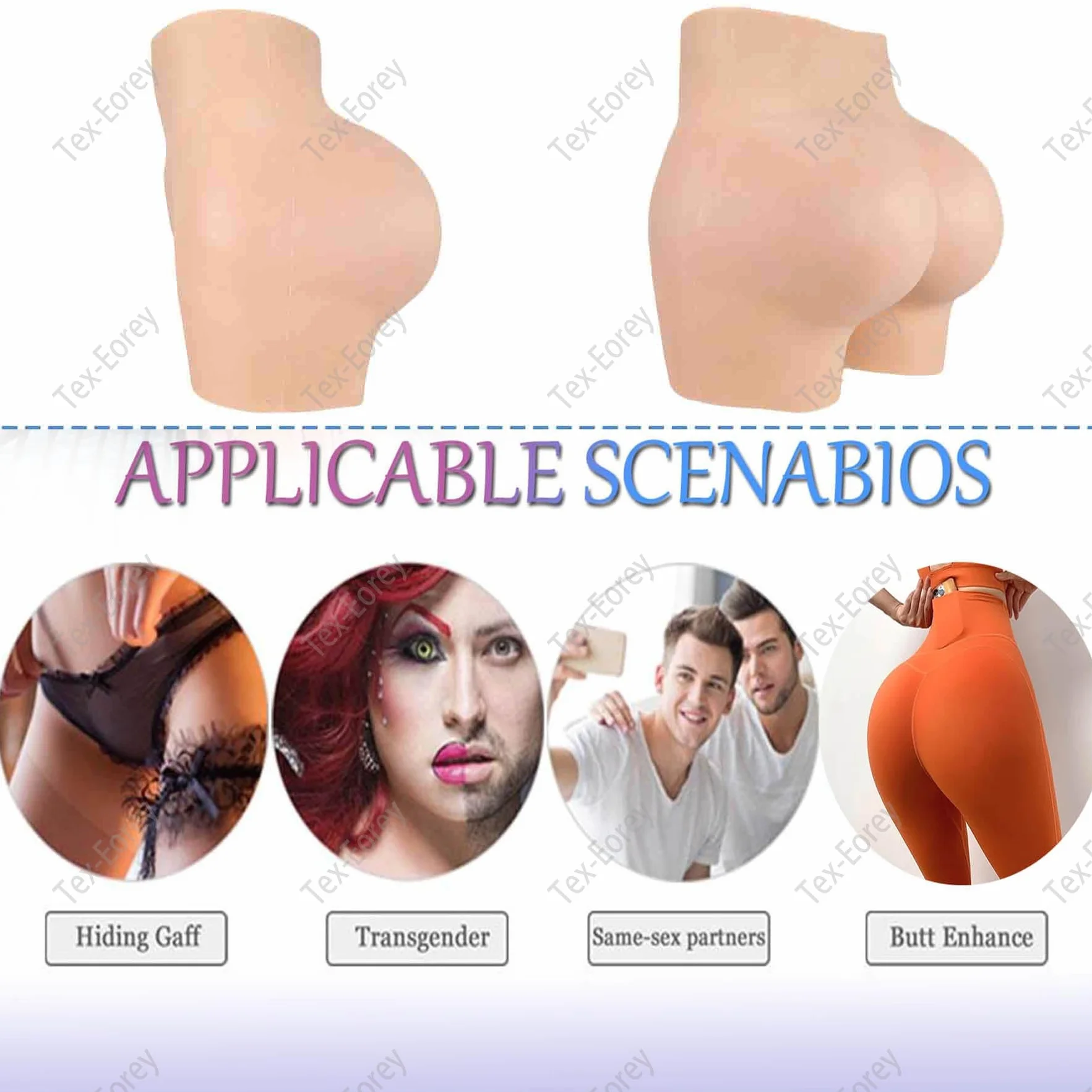 Silikonowe Realistyczne Majtki Z Pośladkami Spodnie Fake Ass Big Hip Enhancer Ukrywanie Bokserek Gaff Do Cosplayu Crossdressera