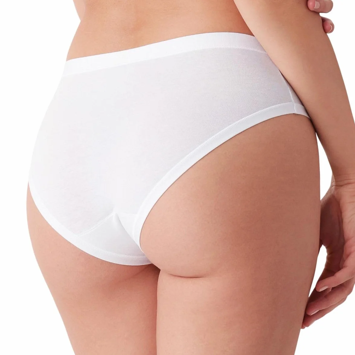 Cotonella Damskie figi Midi z bardzo wygodnymi krawędziami, bielastyczna bawełna, białe, czarne i kolorowe wzory, rozmiary 2/S - 6/XXL, 3 sztuki w opakowaniu