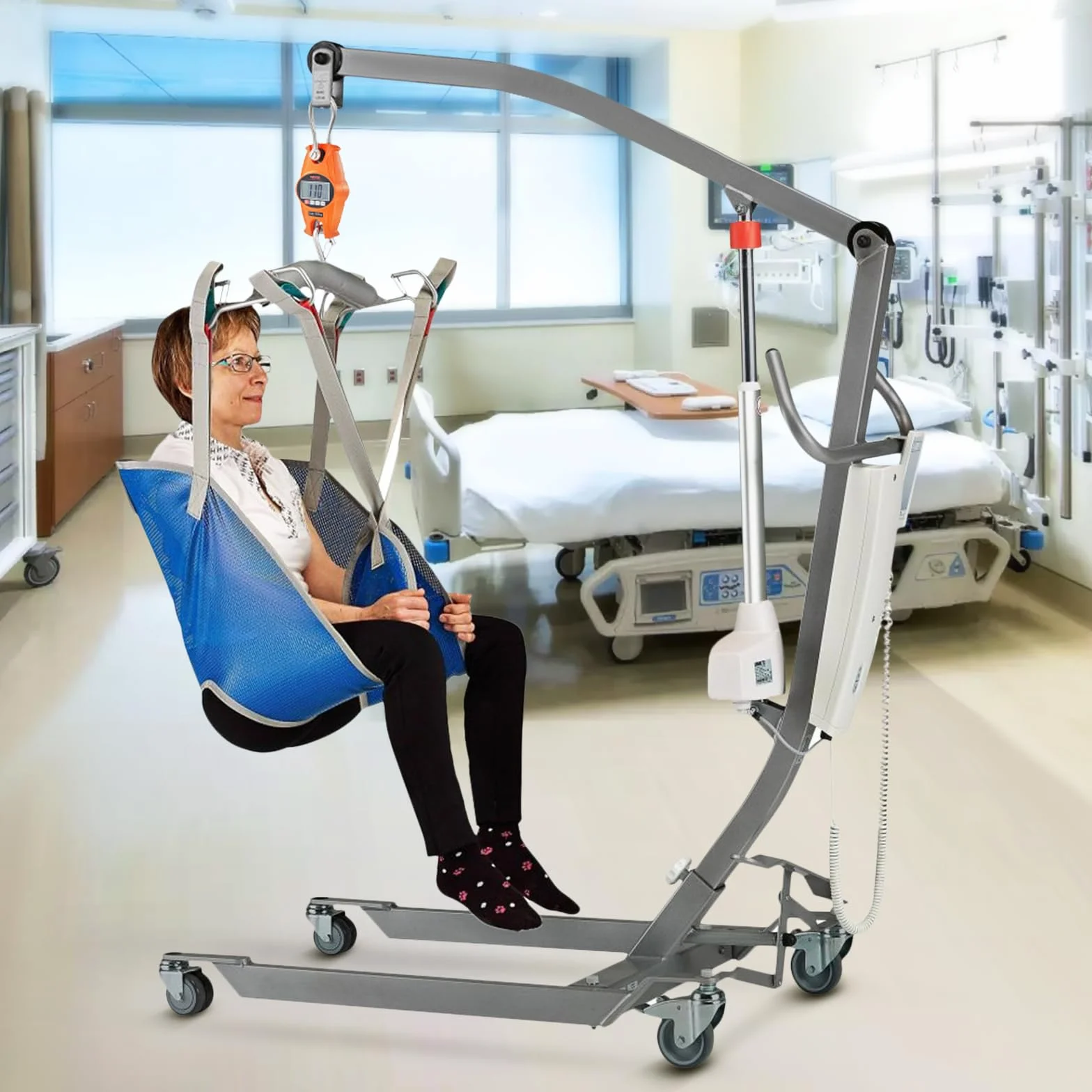 VEVOR Waga dźwigowa 0,15 do 300 kg, cyfrowa waga wisząca, lbs/kg/N, dokładność 0,05 kg, waga przemysłowa, wyświetlacz LCD, wisząca mini waga przenośna z hakiem