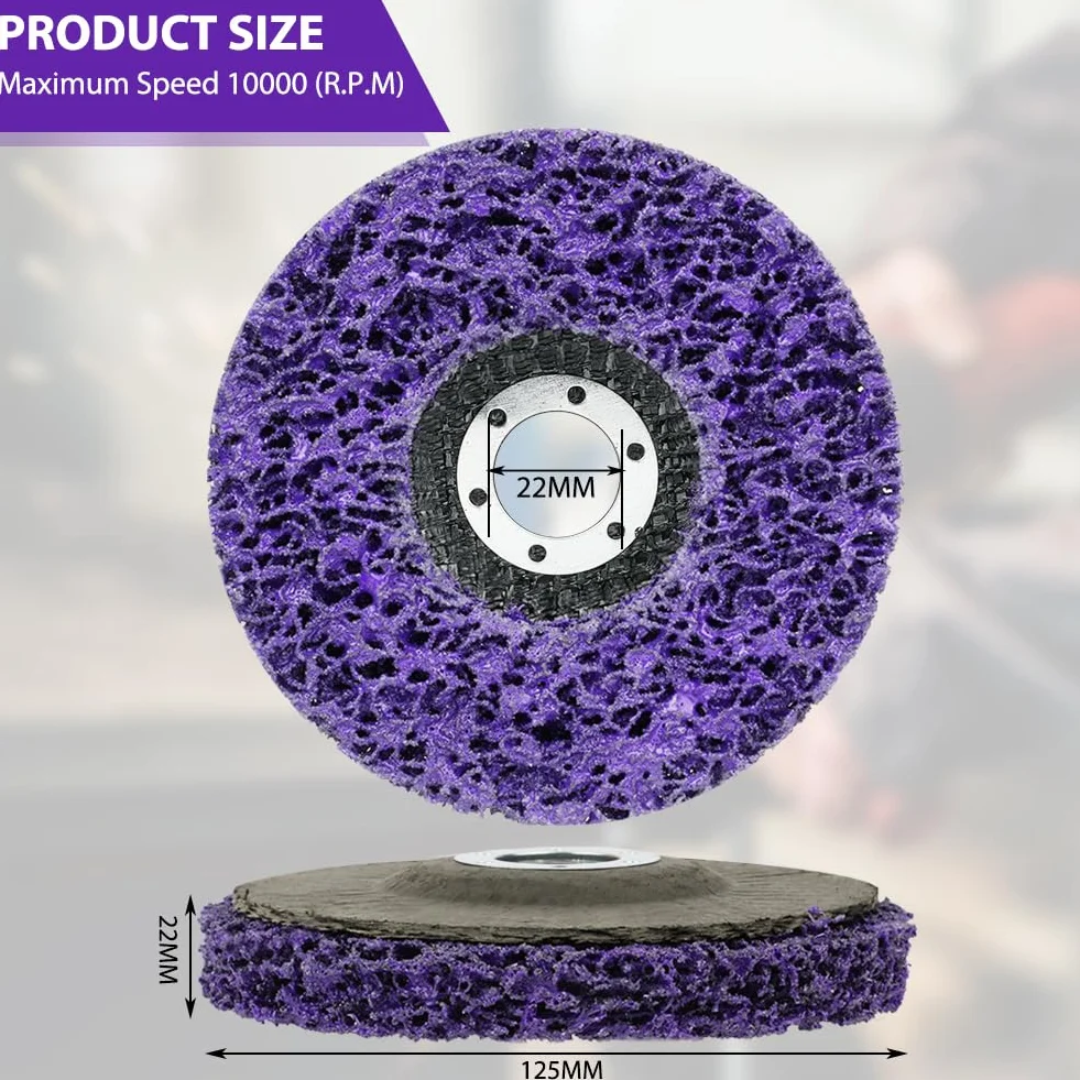 Fioletowa tarcza szlifierska diamentowa (otwór wewnętrzny 22 średnica 125 mm) - 4 sztuki