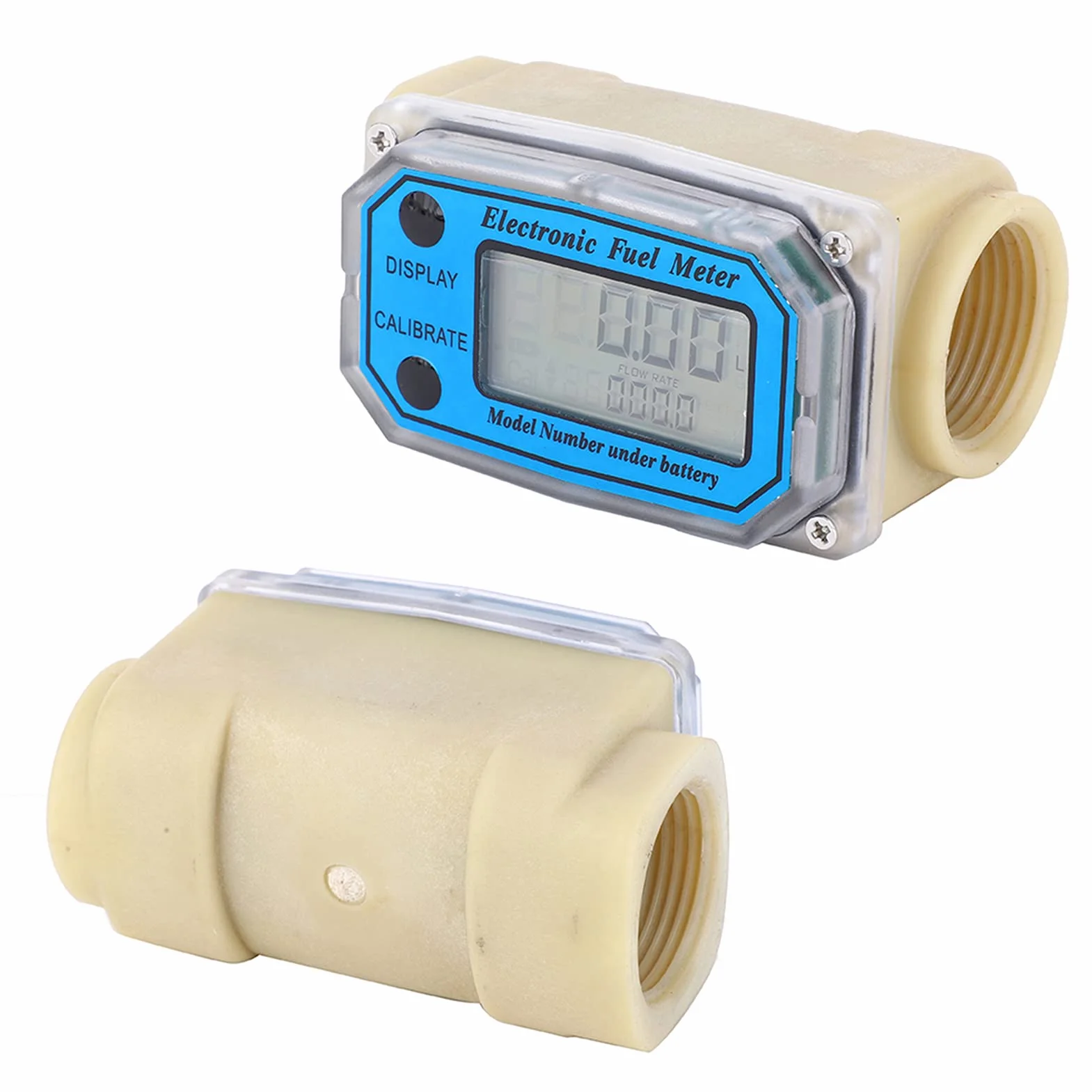 Mini Cyfrowy Przepływomierz Turbinowy LCD Cyfrowy Miernik Przepływomierz Paliwa do Silników Wysokoprężnych 15-120L/min 1 "przepływomierz NPT do Oleju Napędowego Mocznik Nafta Benzyna