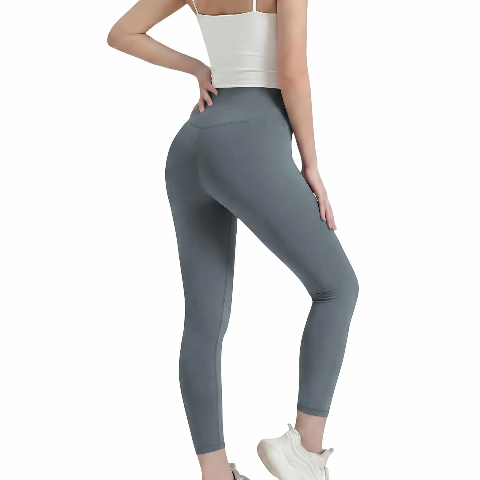 HYCOPROT Wysokie spodnie do jogi damskie miękkie jak masło elastyczne matowe kontrola brzucha legginsy rozciągliwe Creamlush skarpetki treningowe sportowe spodnie do biegania fitness siłownia moda na