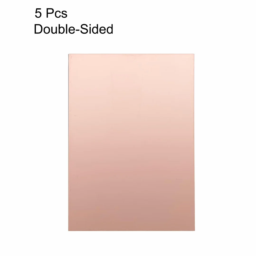 QUARKZMAN 5 szt. 70 x 50 mm dwustronna miedź, laminat, płytka drukowana, FR4, grubość 1,5 mm, do majsterkowania, prototypowania płytek drukowanych