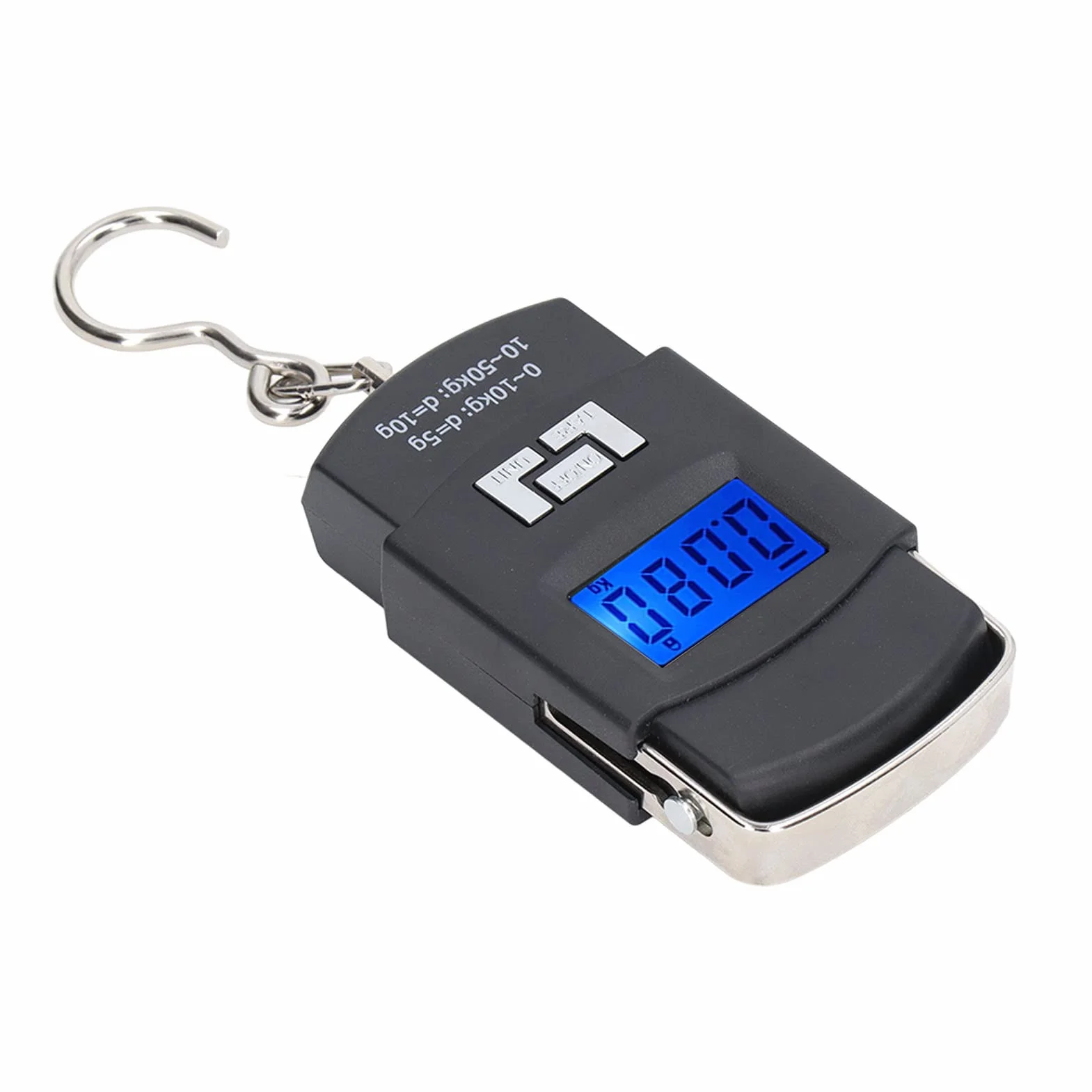 Sxhlseller Wagi bagażowe z wyświetlaczem cyfrowym, przenośna waga do ryb o udźwigu 50 kg, przenośna waga z 4 jednostkami masy na zakupy, podróże, wędkarstwo