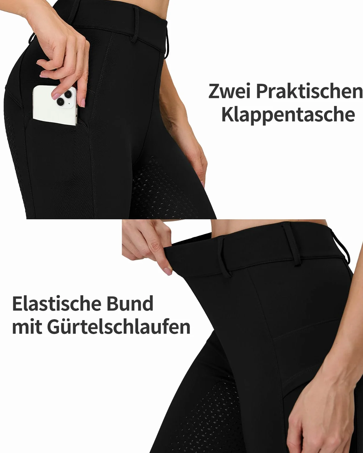 Damskie legginsy do jazdy konnej, pełne siedzisko, silikonowe, damskie rajstopy, spodnie jeździeckie z kieszeniami na telefon