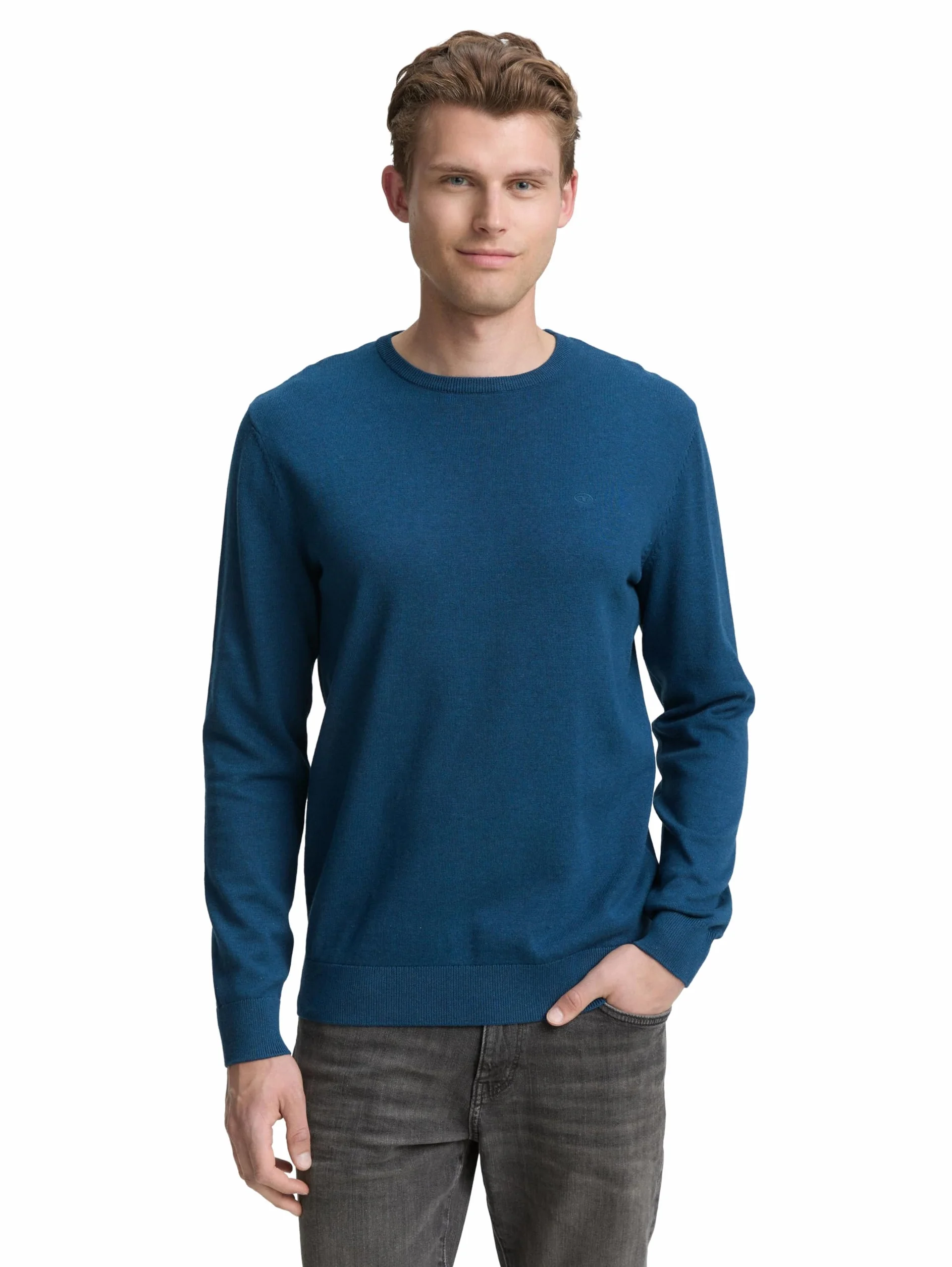 TOM TAILOR Sweter z dzianiny z okrągłym dekoltem Mężczyźni 1012819