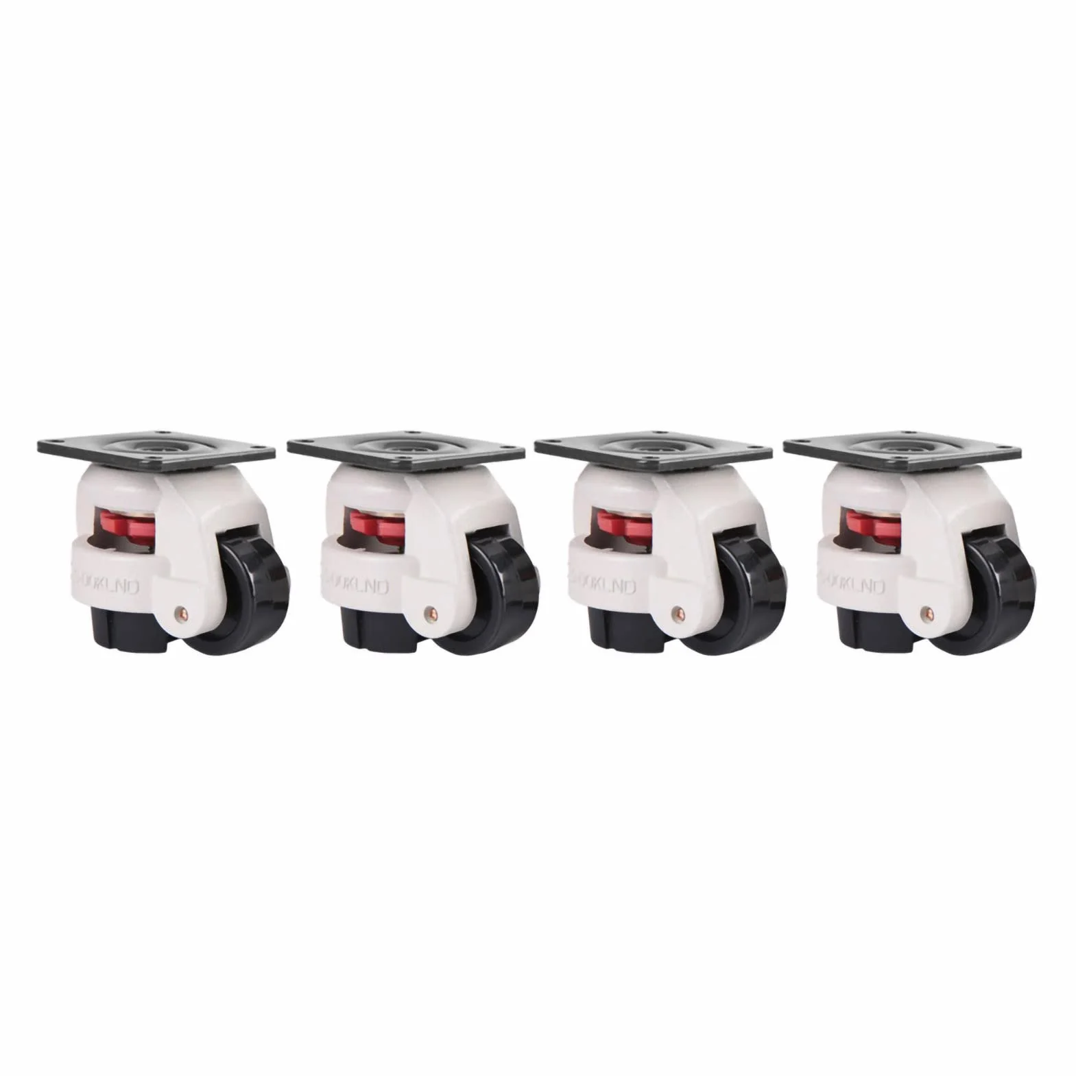 4 rolki skrętne, wysuwane rolki niwelujące, do maszyn przemysłowych GD-60F Heavy Duty, nylonowe kółka (2", 750 kg)