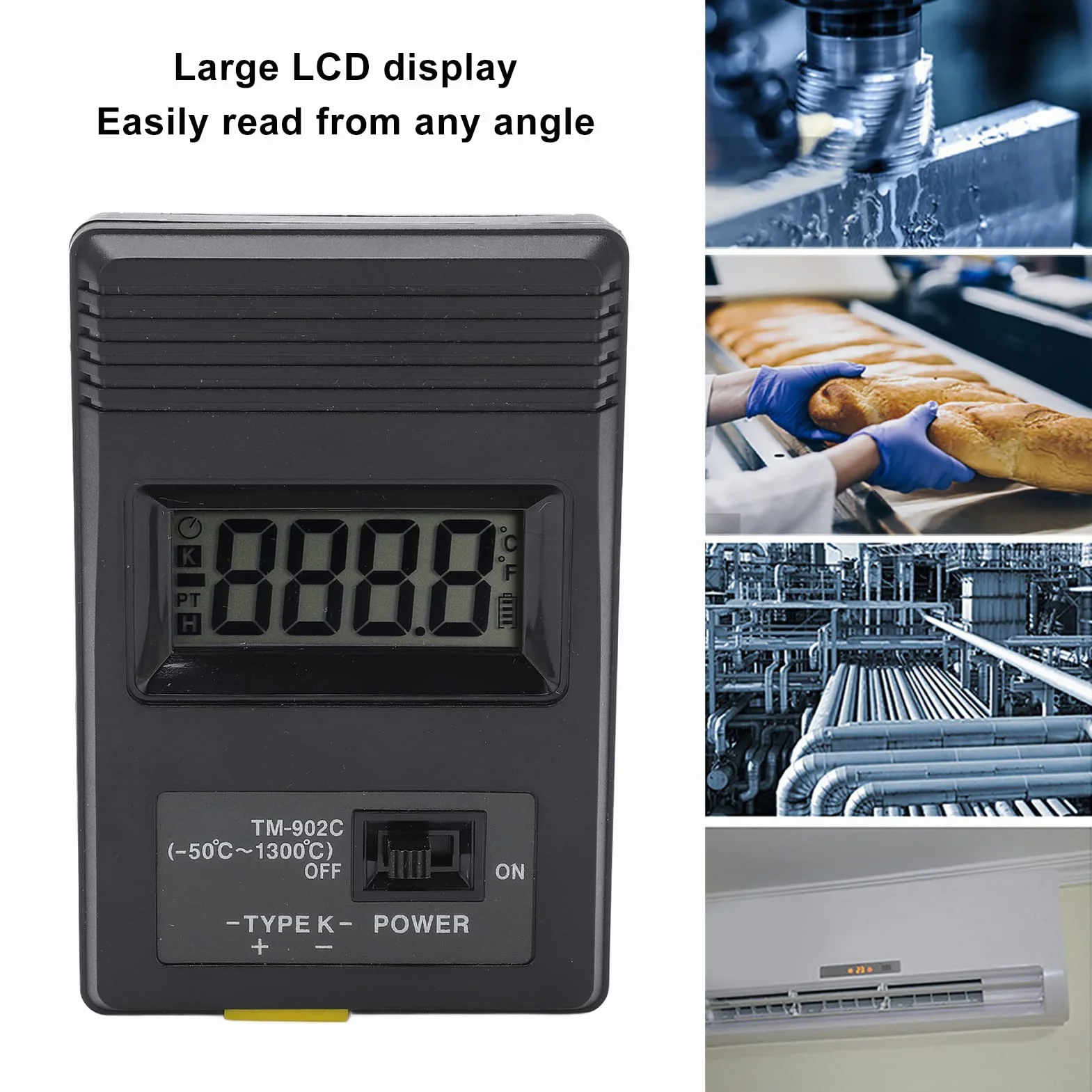 Termoelement typu K, Tm-902c -50 ~ 500℃, cyfrowy termometr do przemysłu, termoelement, czujnik temperatury, miernik temperatury, ze standardową wtyczką K