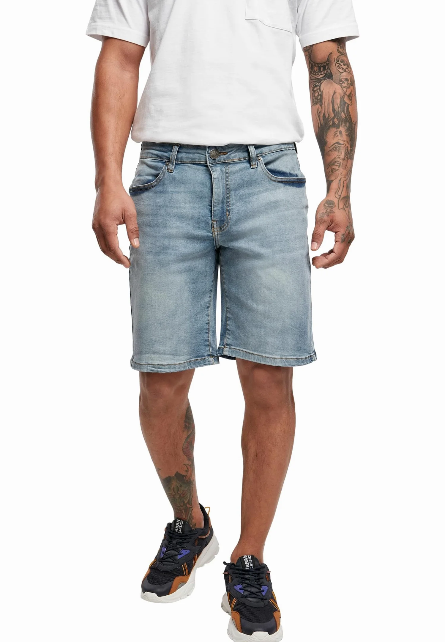 Urban Classics Relaxed Fit Jeans Shorts - Szorty dżinsowe Mężczyźni