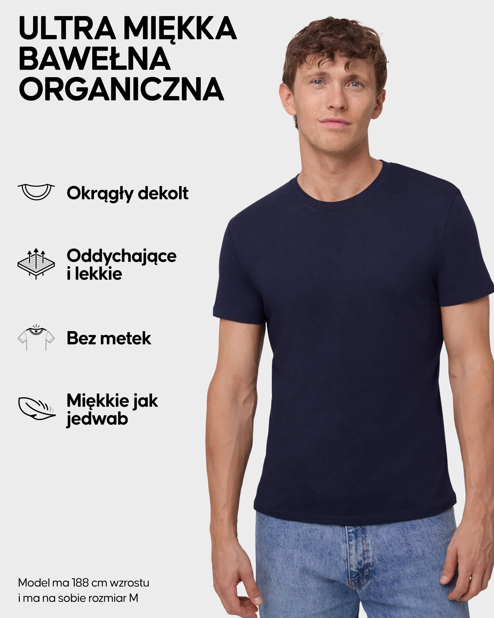 DANISH ENDURANCE Koszulki Męskie z Bawełny Organicznej Dla Mężczyzn, Okrągły Dekolt, 1-Pak, 2-Pak, 4-Pak
