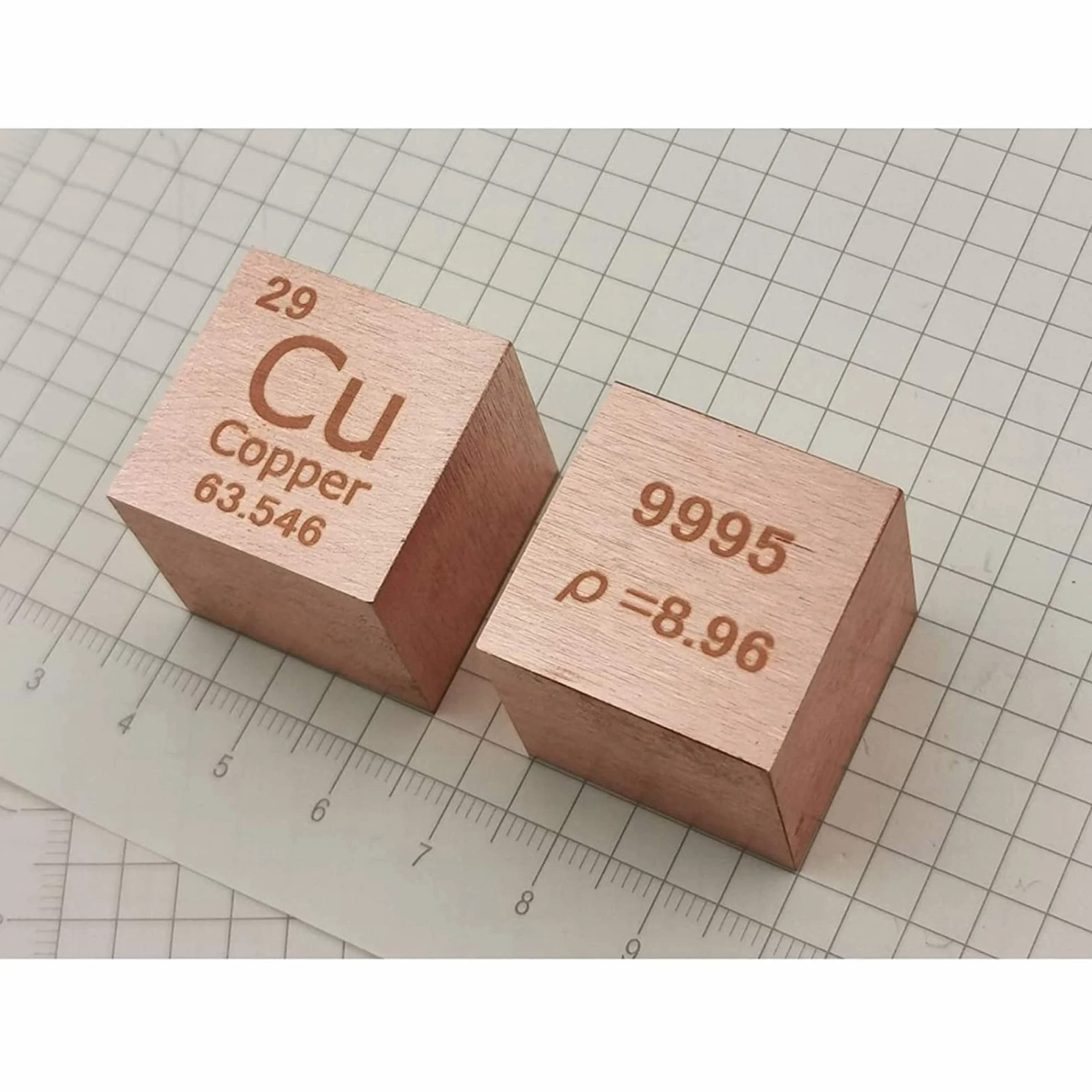 Titanium Cube Metal, Kostka pierwiastków Miedź 145,9 g 99,95% Układ okresowy Czysty metalowy sześcian Elementy Kolekcje Eksperyment laboratoryjny Materiały Hobby Z pudełkiem ochronnym