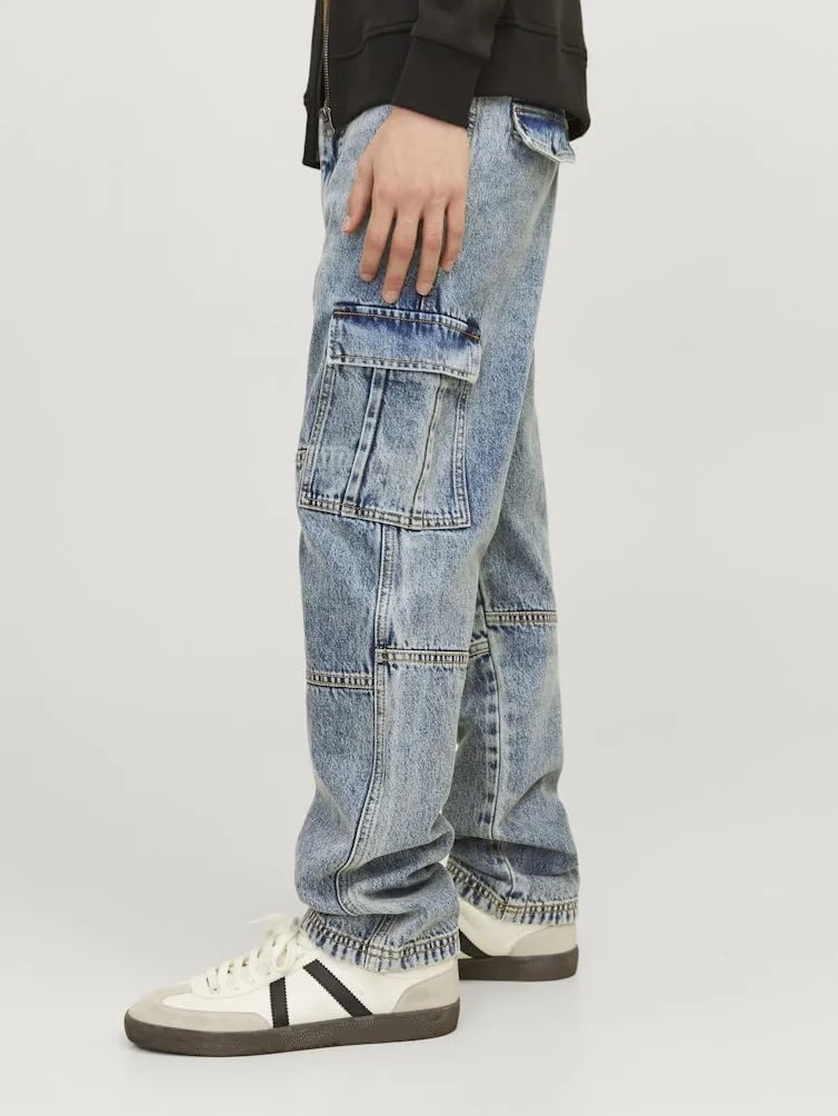 JACK&JONES JUNIOR Jjichris Jjwade Cargo Mf 148 Sn Jnr - Dżins Chłopcy