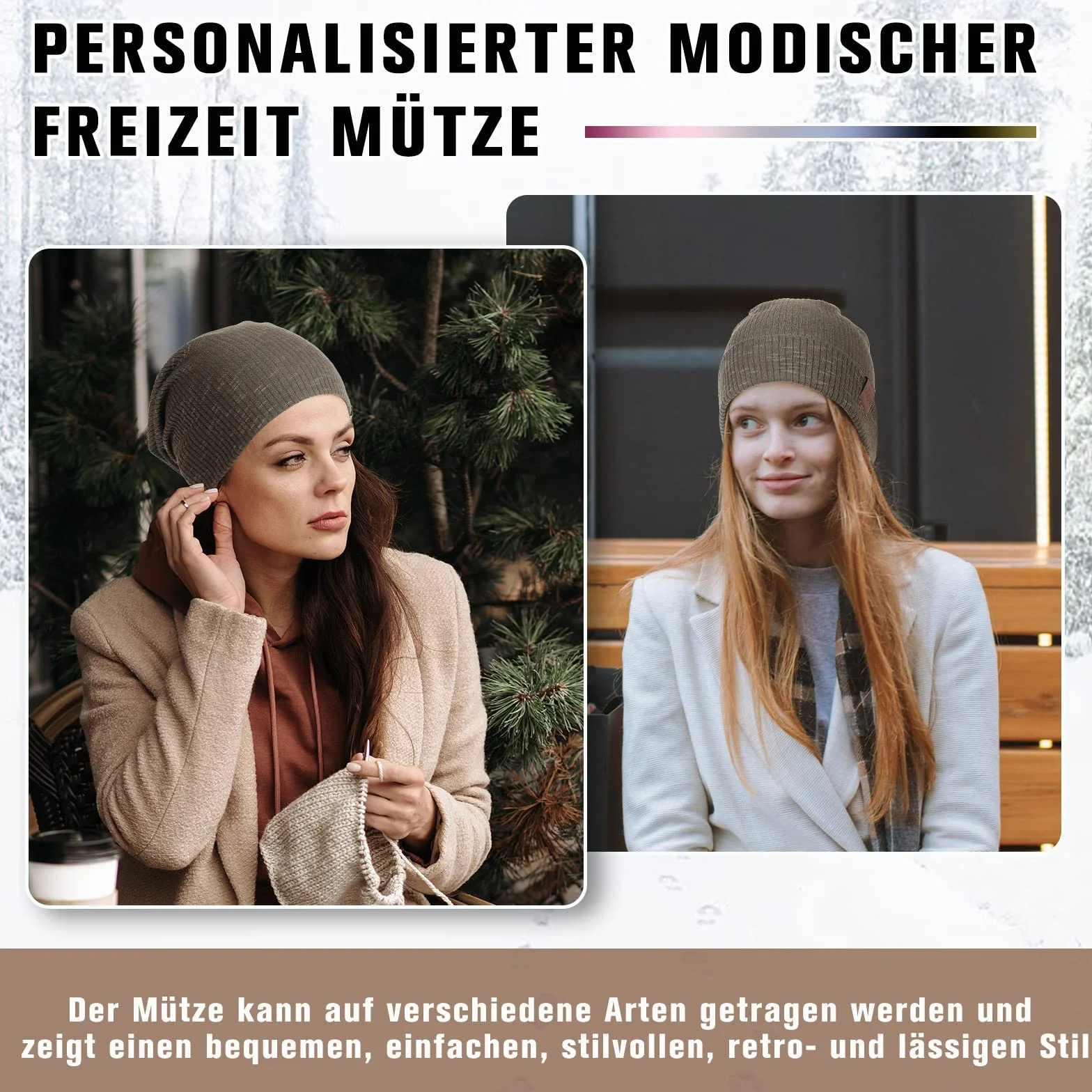 Hamuni Slouch Beanie Czapka damska, męska, elastyczna, miękka, wygodna, z dżerseju, klasyczna, modna, długa czapka typu beanie, idealna na wiosnę, jesień i zimę, zielony, jeden rozmiar