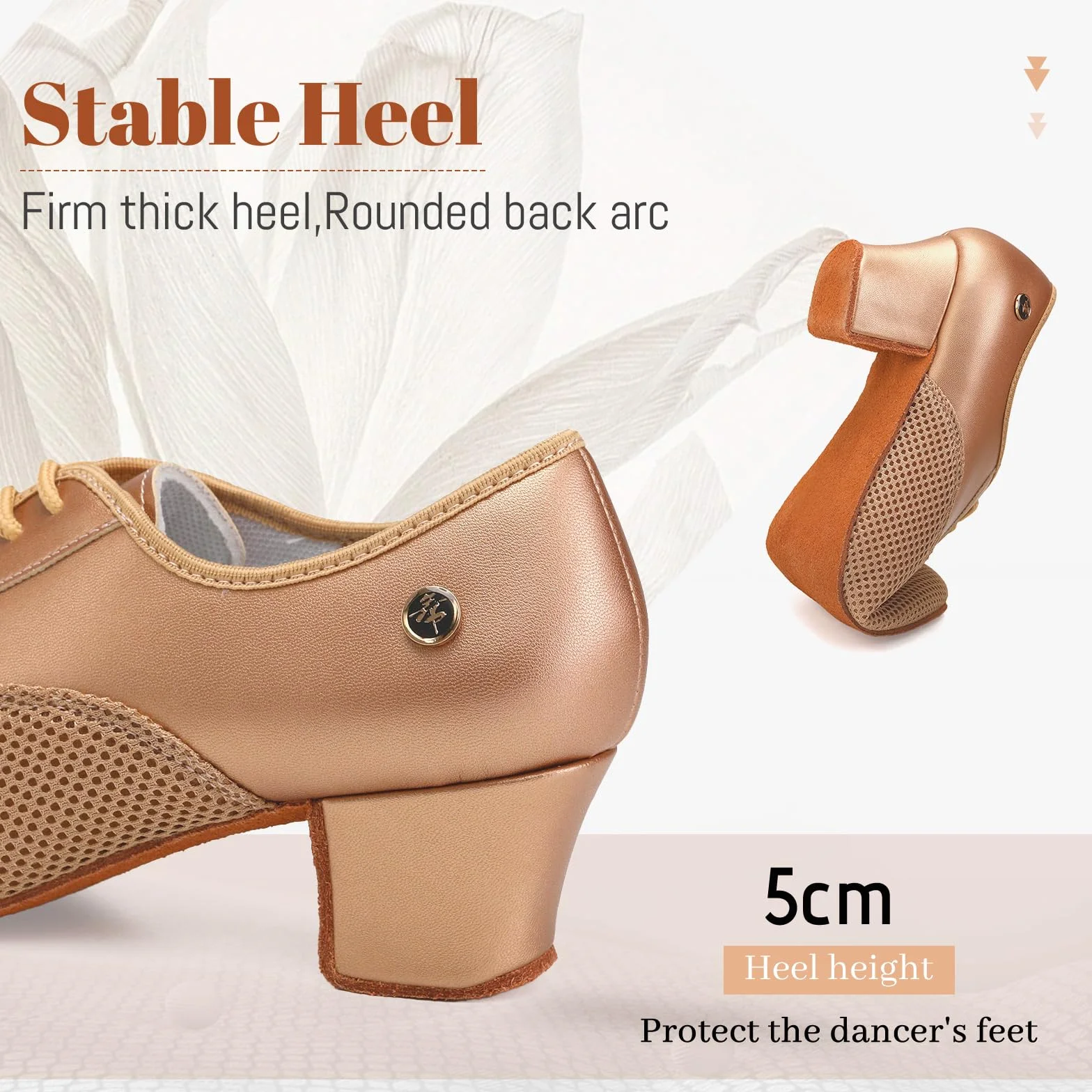 Damskie buty do tańca latynoskie z zamkniętymi palcami 5cm Obcas Zamszowa Podeszwa