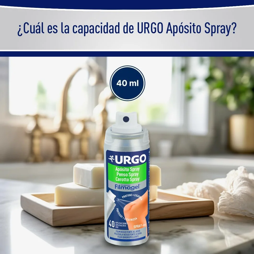 Urgo - Opatrunek w sprayu Filmogel® - Niewidoczny, gojący się rany, wodoodporny - Spray 40 ml, 40 zastosowań