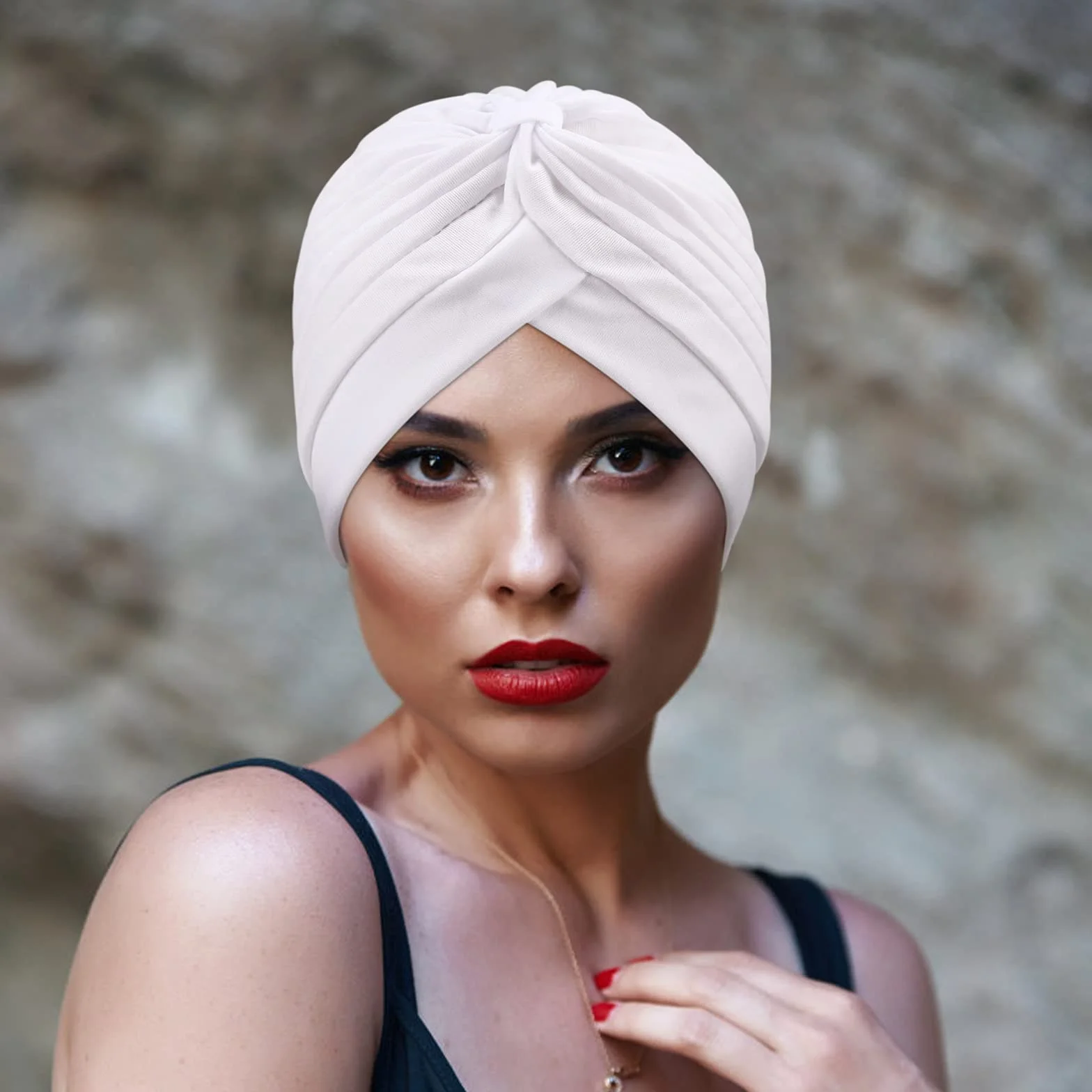DRESHOW 5 Sztuk Damski Turban Afrykański Wzór Węzeł Opaska na Głowę Czapka Wstępnie Zawiązana Czapka Chemioterapia Kapelusz Przeciw Wypadaniu Włosów