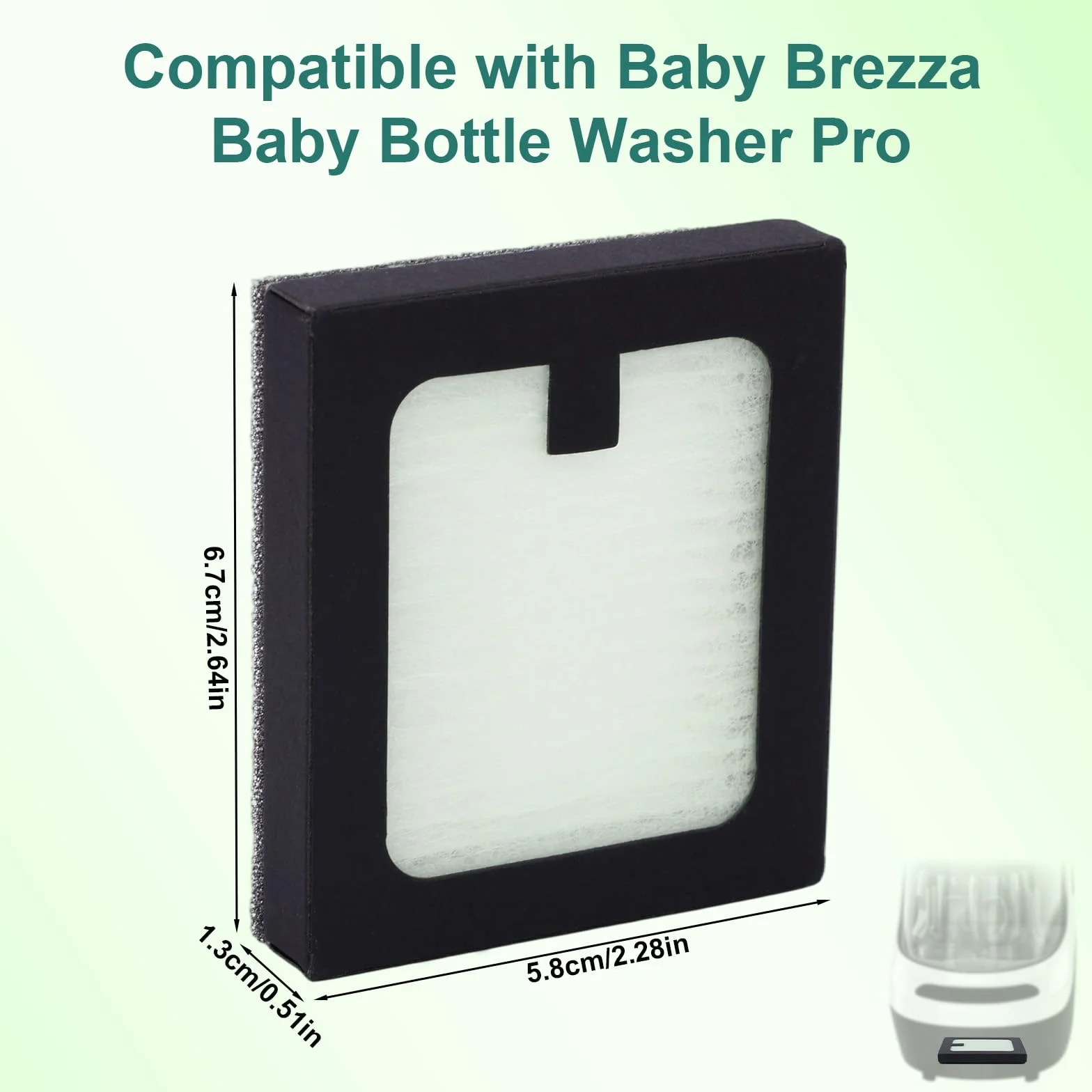 4 Sztuki Filtr Zastępczy Kompatybilny z Baby Brezza Baby Bottle Washer Pro, 6,7x5,8x1,3cm PP PET Butelka Środek Czystości Akcesoria Filtracyjne