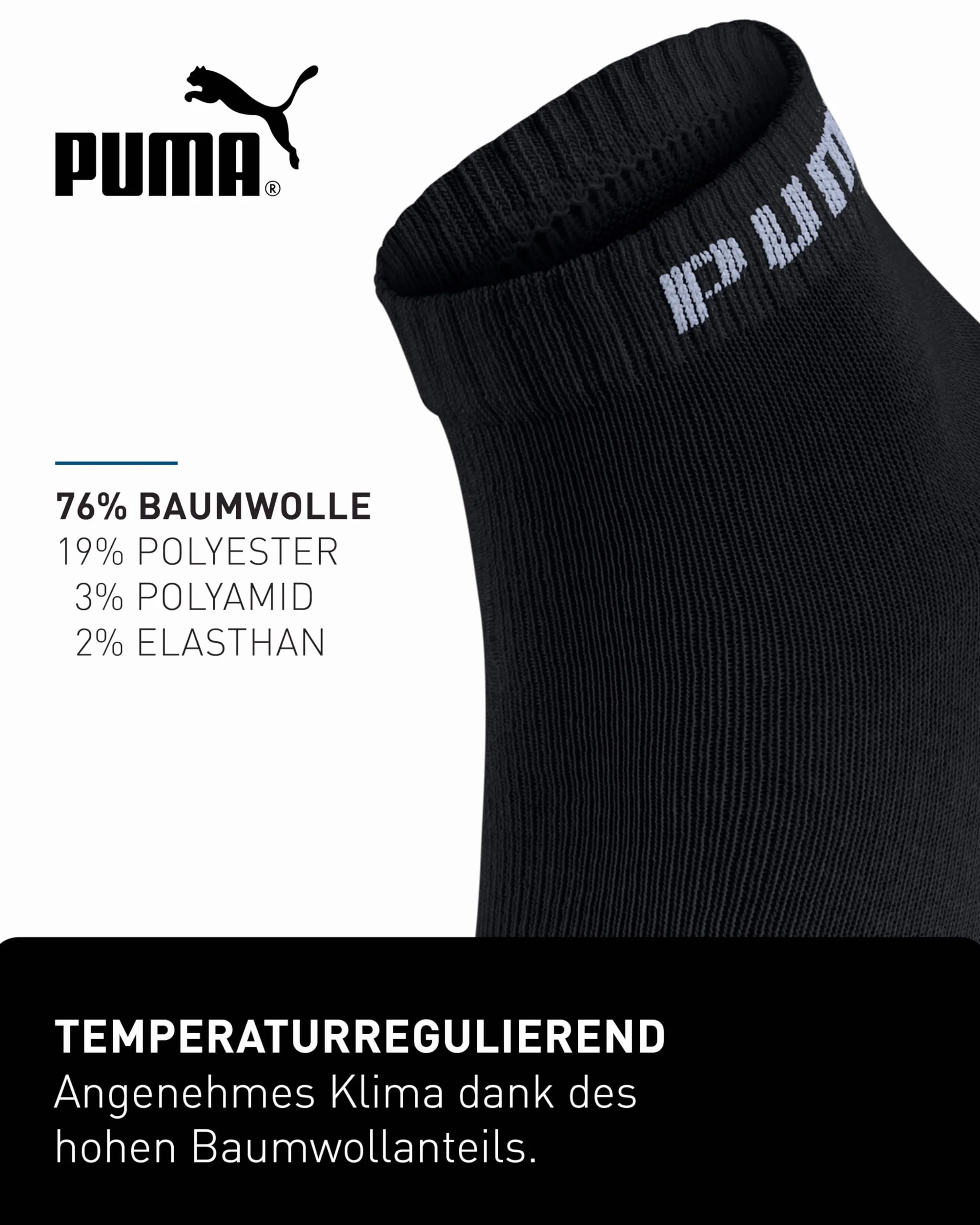 PUMA Skarpety ćwiartkowe, unisex, 18 par, kolekcja Statement