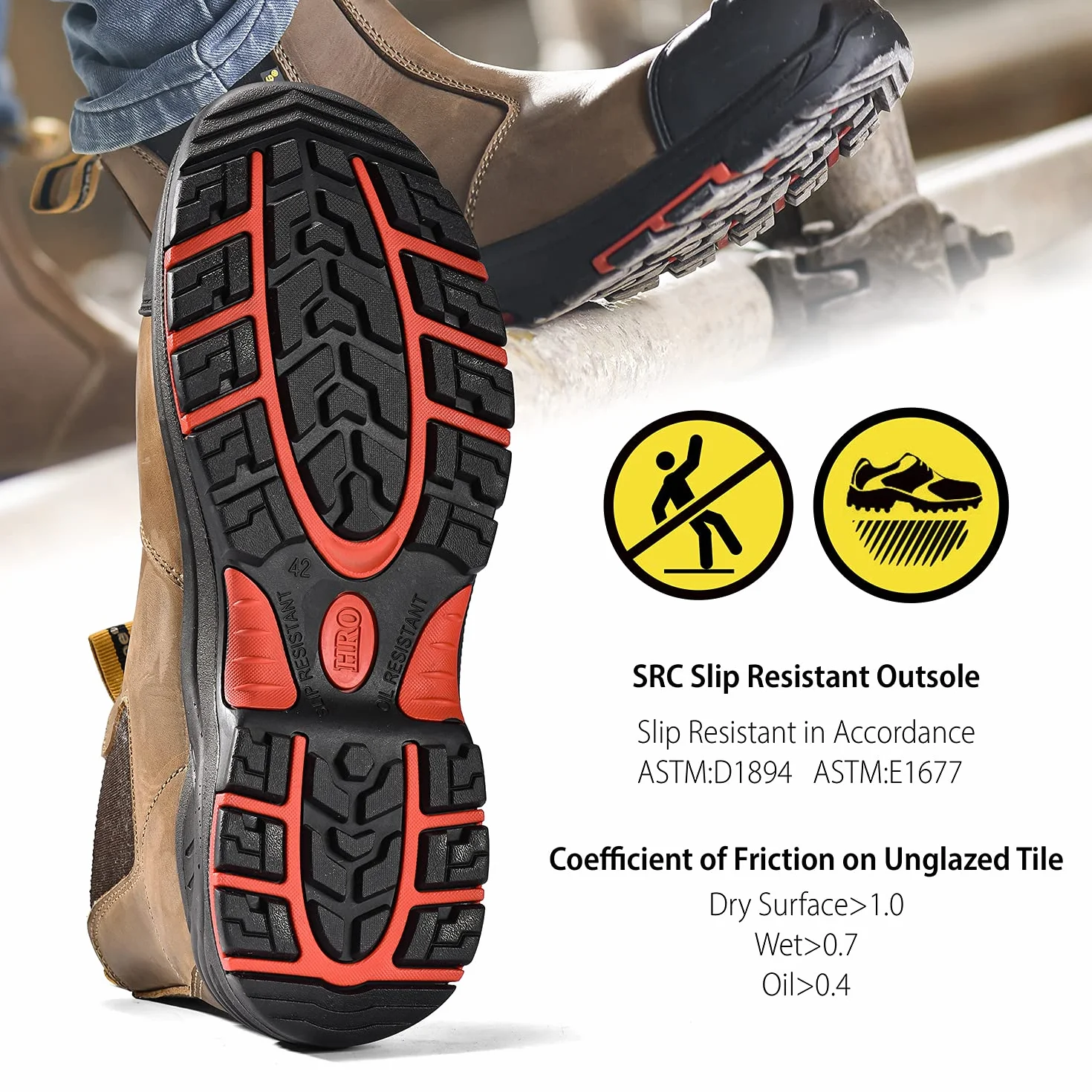 SAFEYEAR S3 buty robocze męskie i damskie, M-8025, buty ochronne, wysokie, ESD, wodoszczelna i oddychająca skóra, lekka i wygodna wkładka, stalowe noski S1P i stalowa płyta