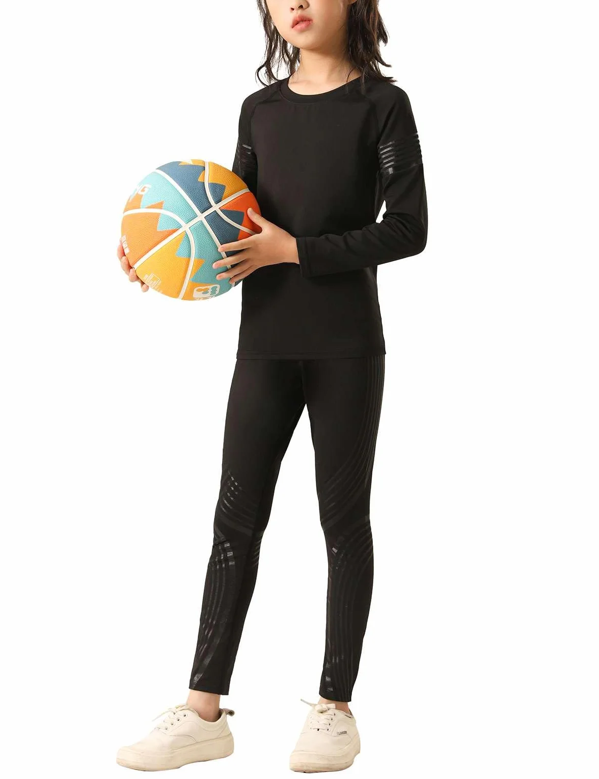 Echinodon Dziecięca bielizna sportowa, piłka nożna, zestaw bielizny funkcyjnej, koszulka kompresyjna, bielizna kompresyjna, do treningu, jazdy na nartach, jazdy na rowerze