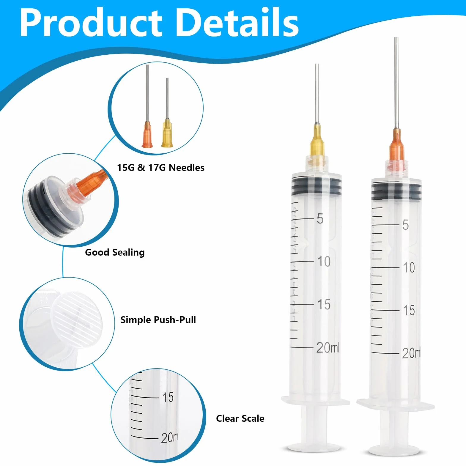 10 sztuk strzykawek 20 ml, strzykawka z tępą igłą, plastikowa strzykawka, strzykawka dozująca, strzykawka z siarą, strzykawka do iniekcji, do laboratorium, przemysłu, pomiaru przepływu, klej