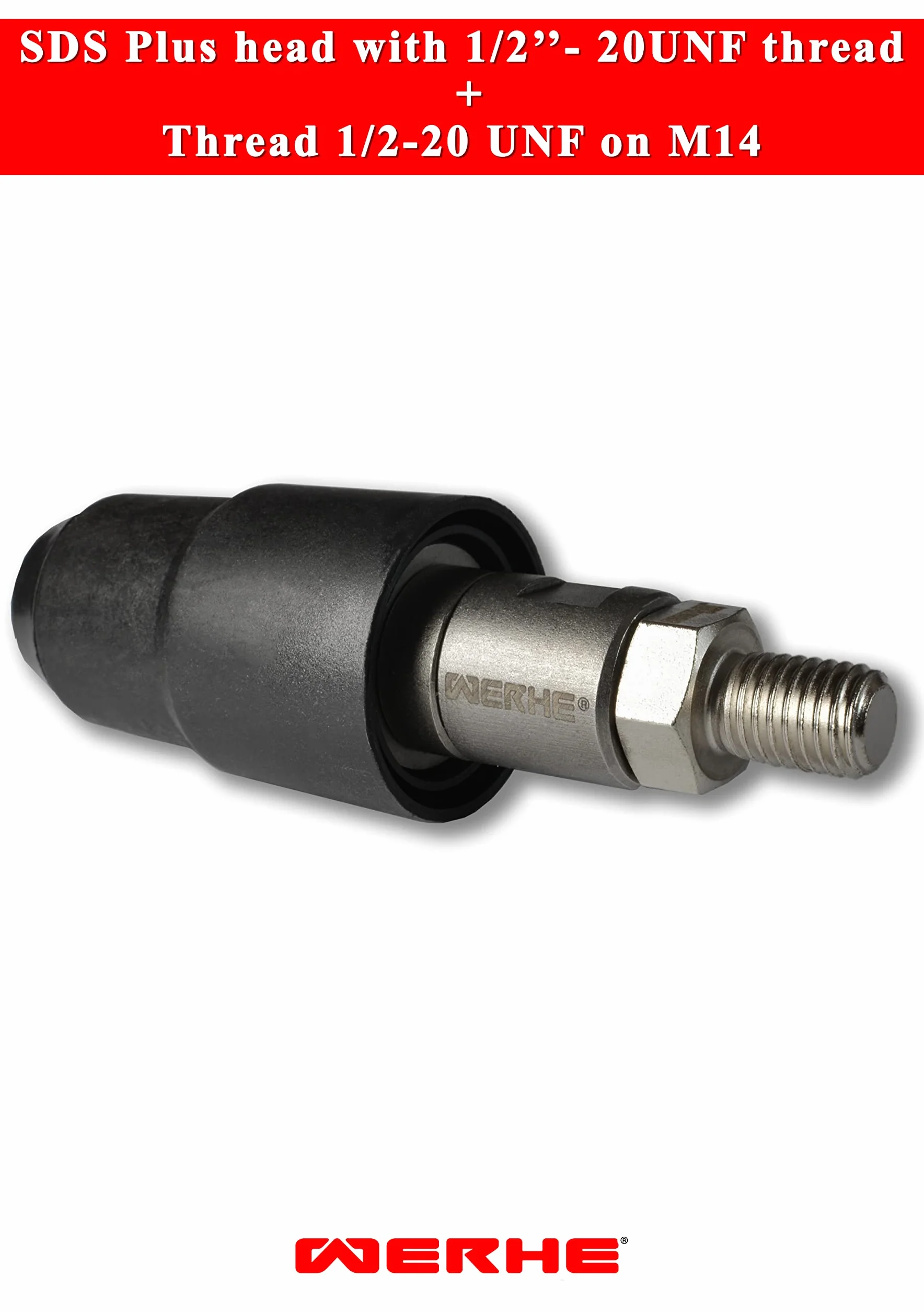 Adapter gwintowy WERHE® 1/2-20UNF i gwint zewnętrzny M14 - do mieszadeł i uchwytów wiertarskich