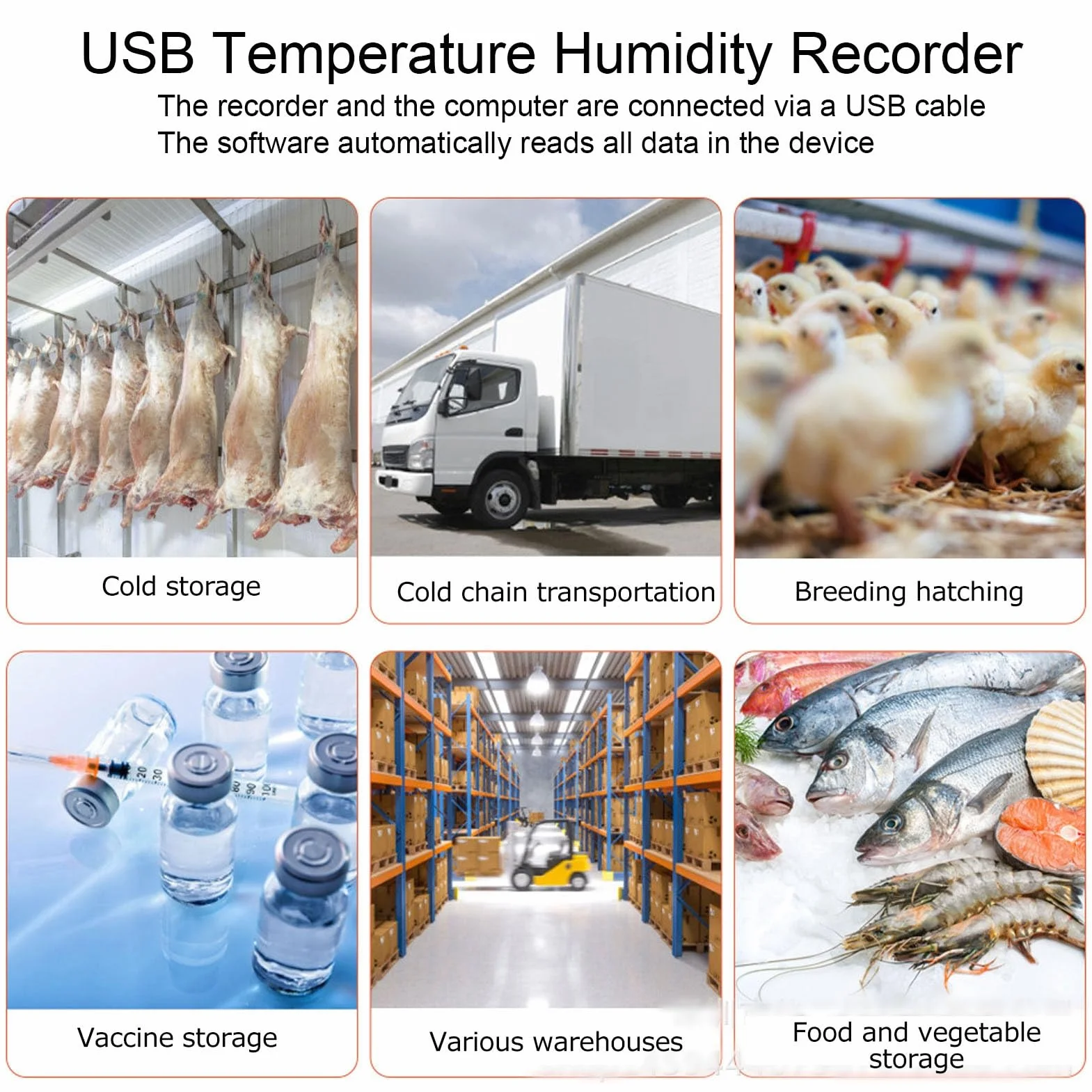 Rejestrator Danych Temperatury i Wilgotności Wyświetlacz LCD Rejestrator USB Czujnik DC 5 V o Wysokiej Dokładności Alarm Dźwiękowy do Monitorowania Temperatury i Wilgotności