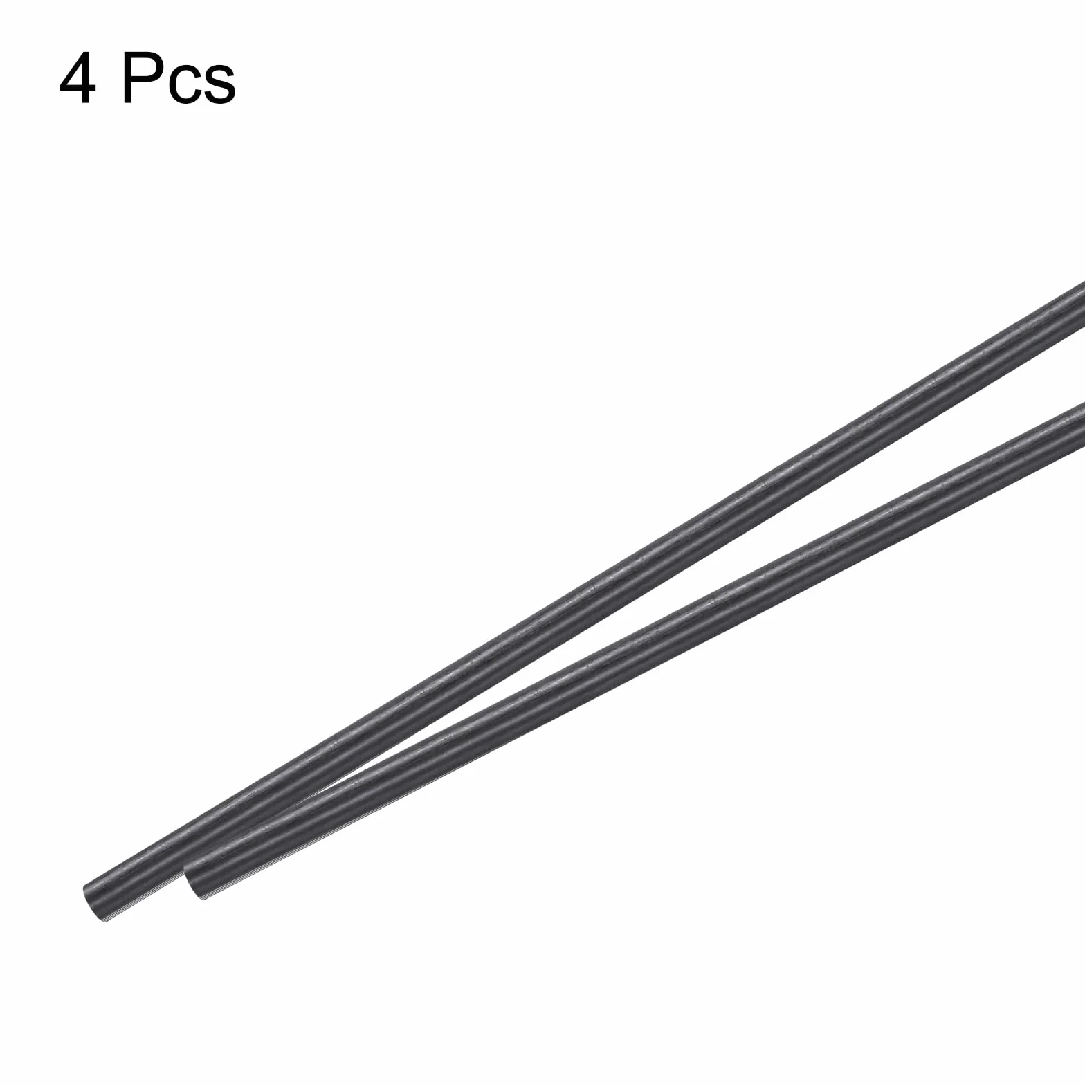 QUARKZMAN Pręt z włókna węglowego, pręt węglowy 4 mm x 300 mm do samolotów RC DIY, latawców, węży do skrzydeł quadkoptera, zestaw naprawczy do ramion 4 szt