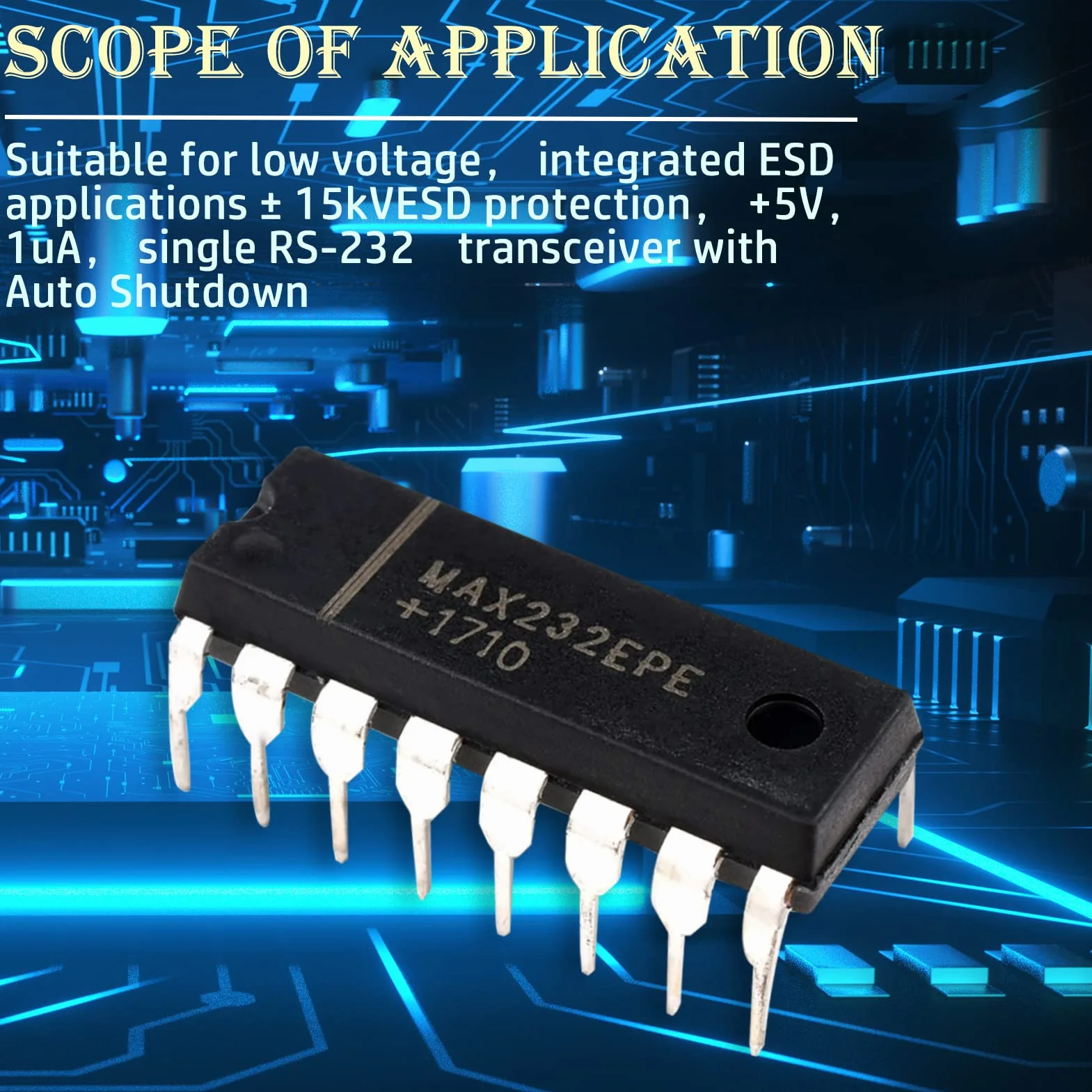 BuyWeek Zestaw chipsetów IC, 5 sztuk/partia MAX232 IC Chip oryginalny układ scalony chipset komponenty elektroniczne