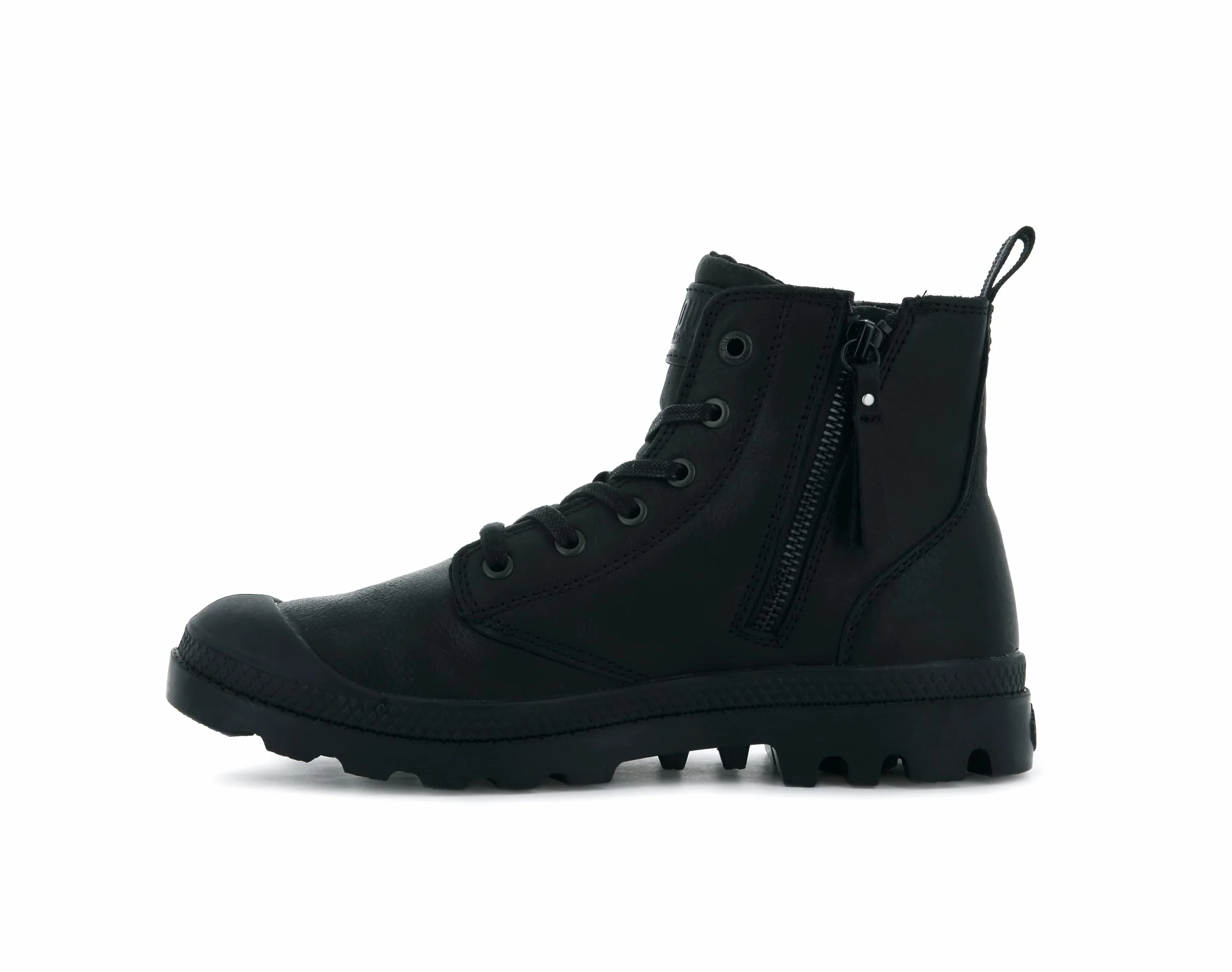 Palladium Pampa skórzane botki z zamkiem błyskawicznym