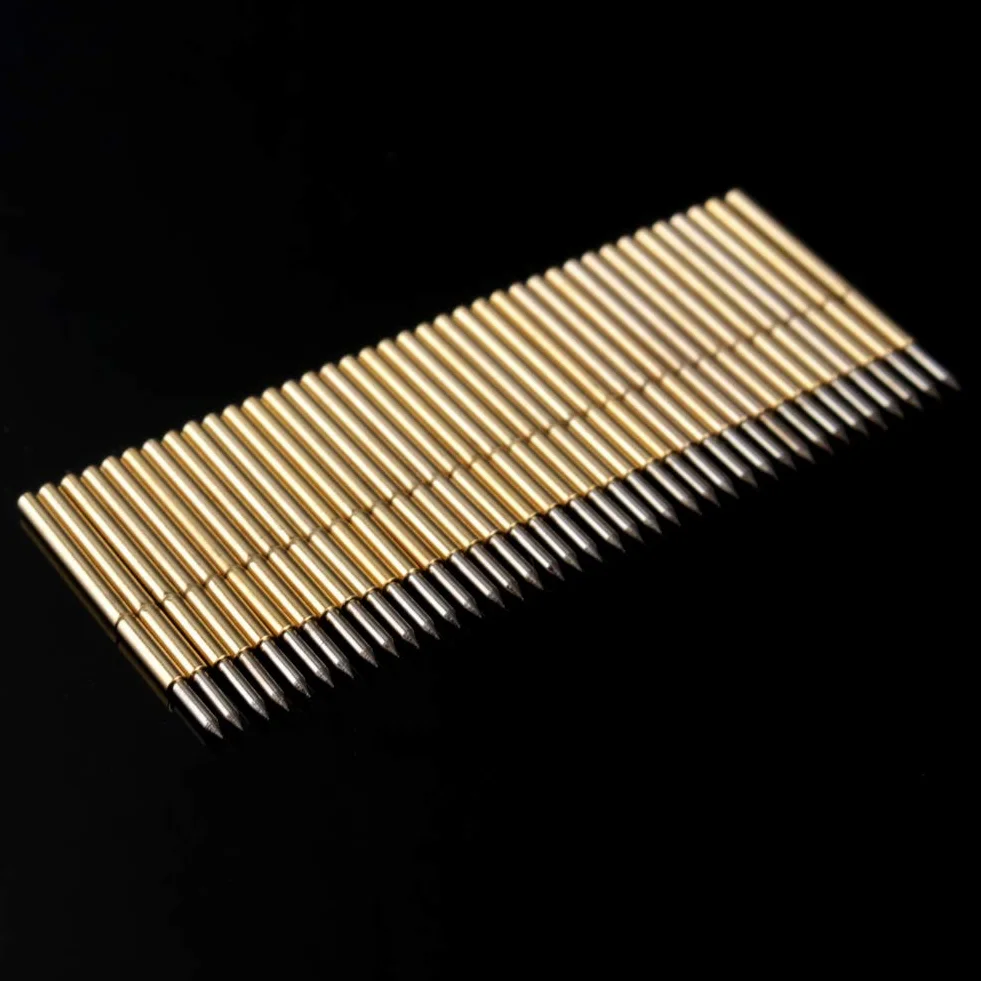 100pcs Spring,Spring Loaded Spring Probe,Spring Test Probe Pin Test Pogo P75 Pogo Test Probe Pogo Pin Test Tools Needle Straight Up Pointed Type PCB Testing Pin Spring