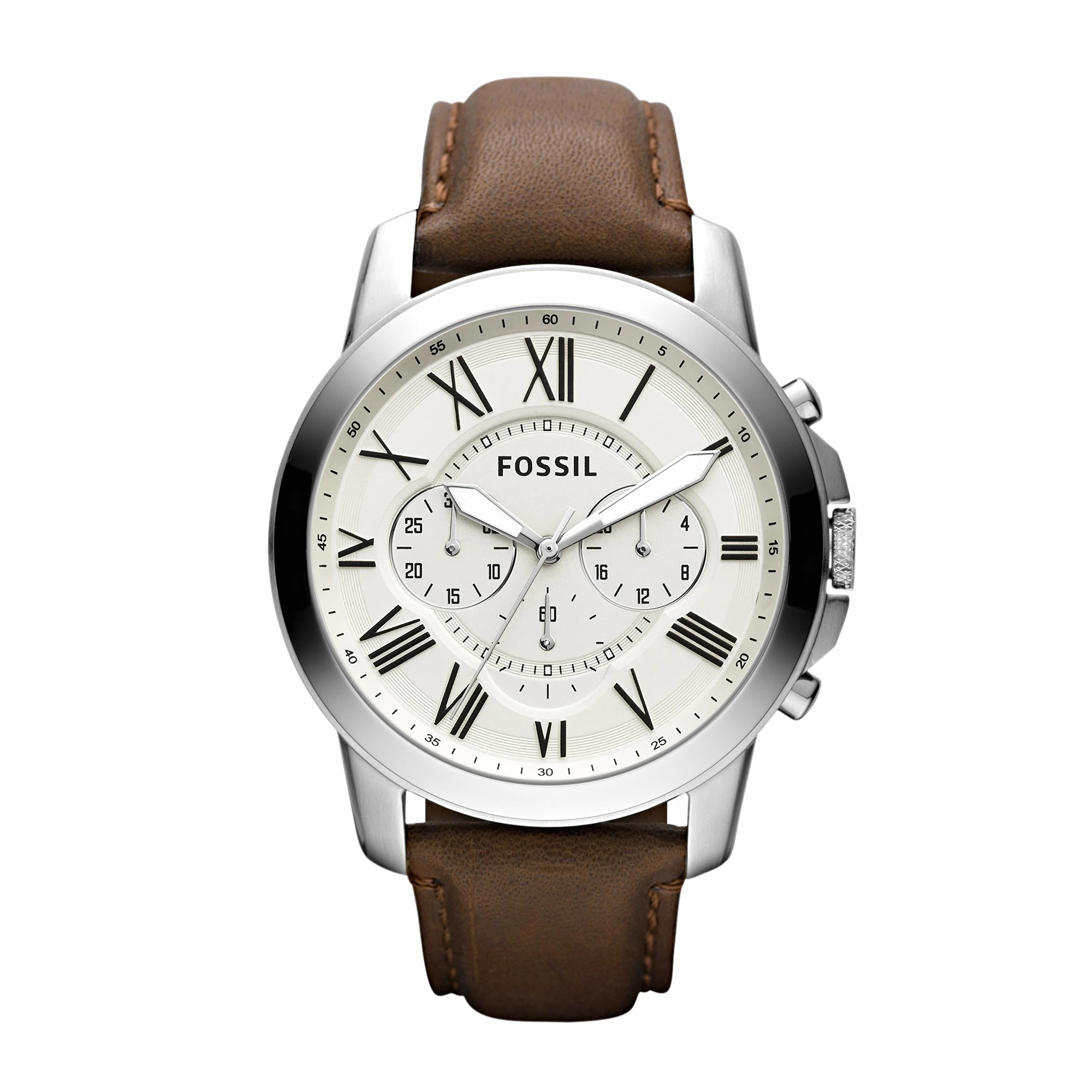 Fossil męski zegarek kwarcowy chronograf skóra stal szlachetna