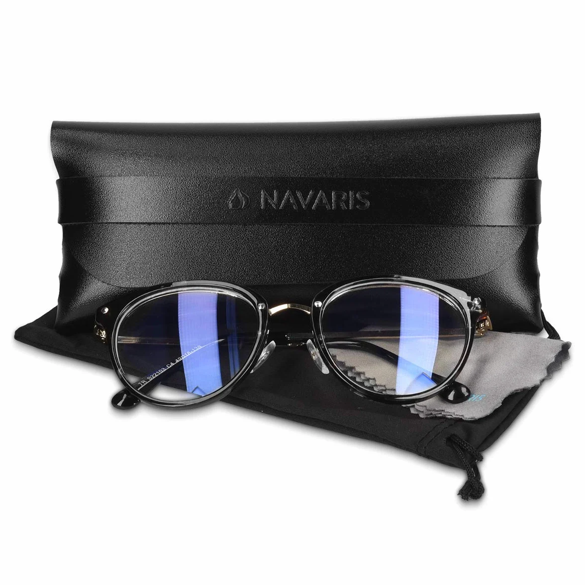 Navaris Okulary Retro Bez Recepty - Damskie/Męskie Vintage 50/Nerd/Komputerowe - Z Metalowymi Wspornikami
