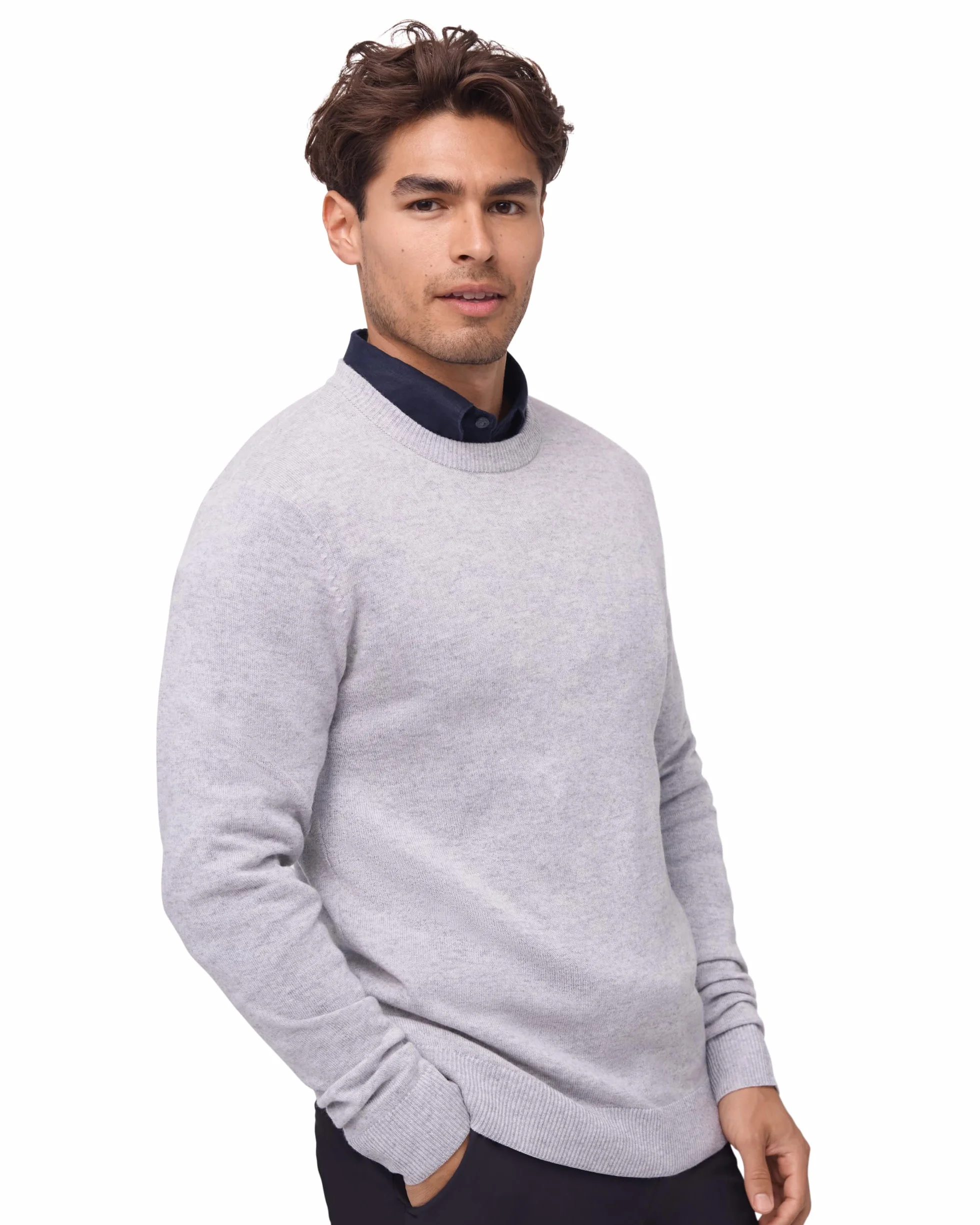 DANISH ENDURANCE Sweter z Wełny Merino z Domieszką Kaszmiru dla Mężczyzn