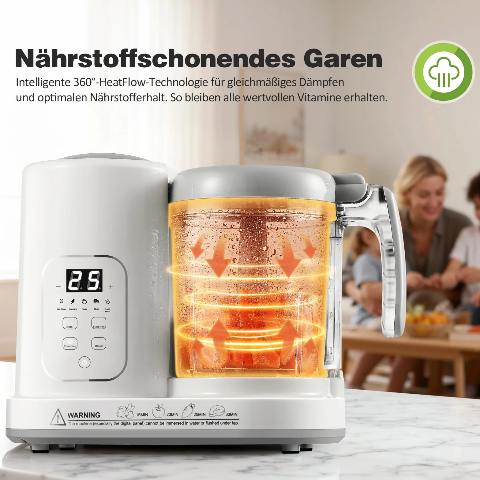 TopStrong Baby Food Maker urządzenie do przygotowywania posiłków dla niemowląt, parowar, miksowanie, rozmrażanie i podgrzewanie, wielofunkcyjny zaparzacz dla niemowląt z funkcją samoczyszczenia, robot